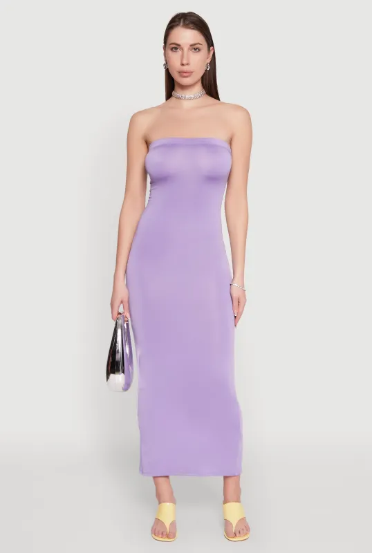 Slit Back Maxi Tube Dress sold by Rainbow