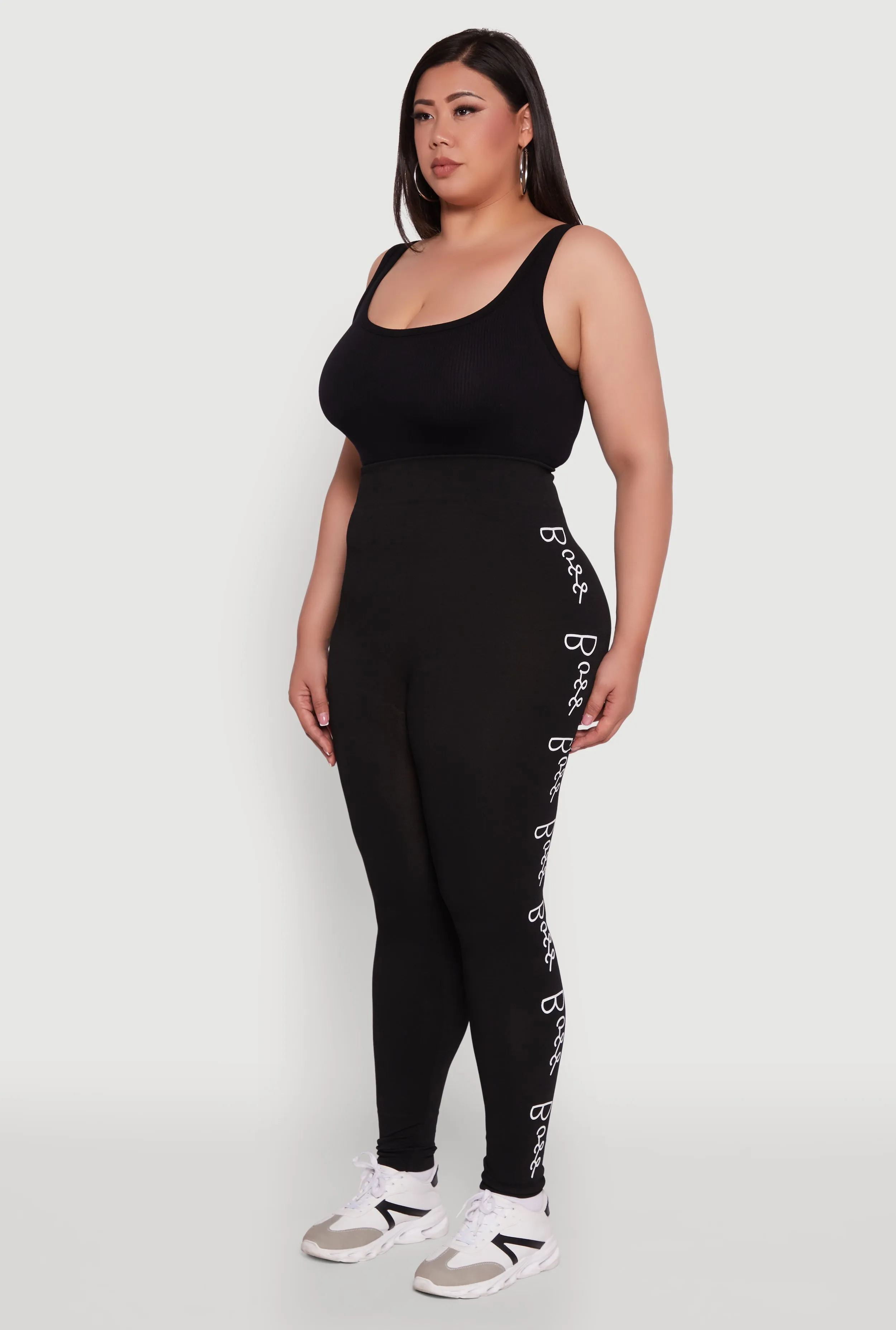 Plus Size Boss Graphic High Waisted Leggings sold by Rainbow product image thumbnail 3