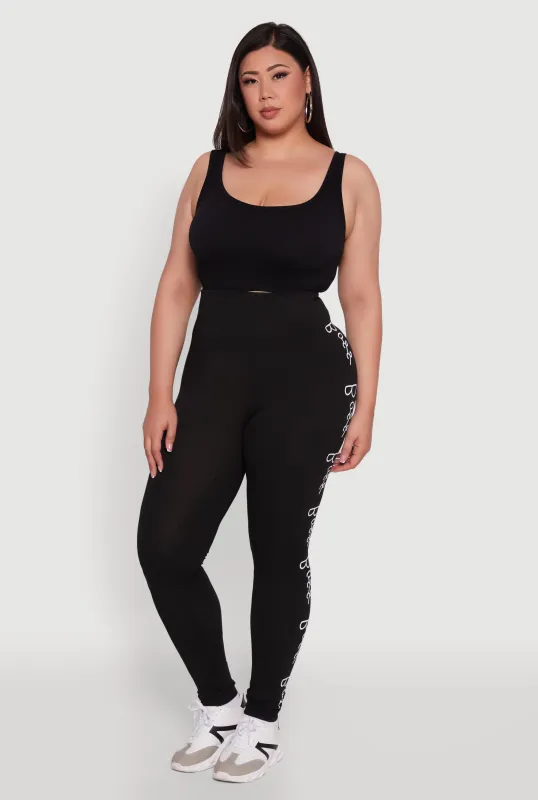 Plus Size Boss Graphic High Waisted Leggings sold by Rainbow