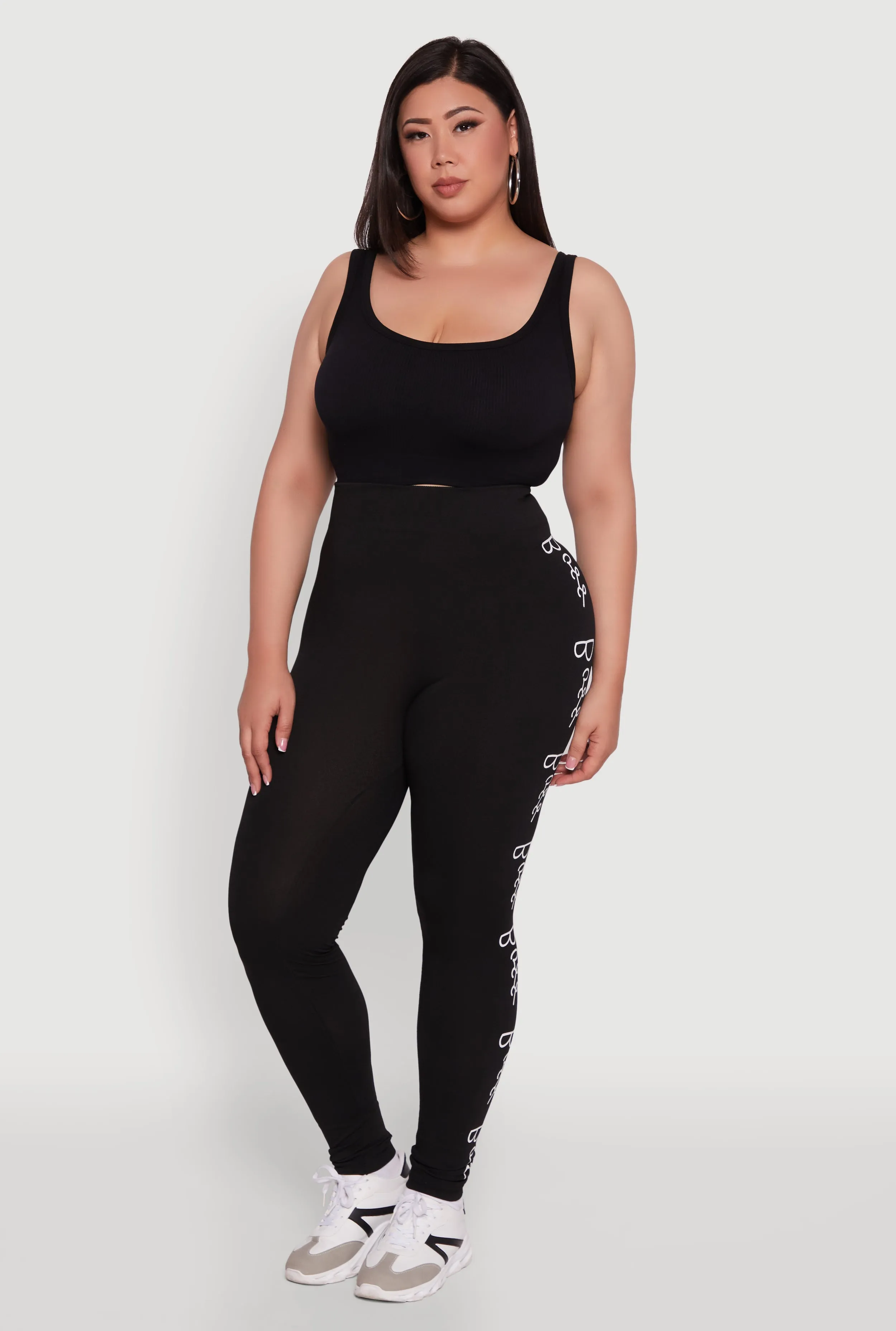 Plus Size Boss Graphic High Waisted Leggings sold by Rainbow
