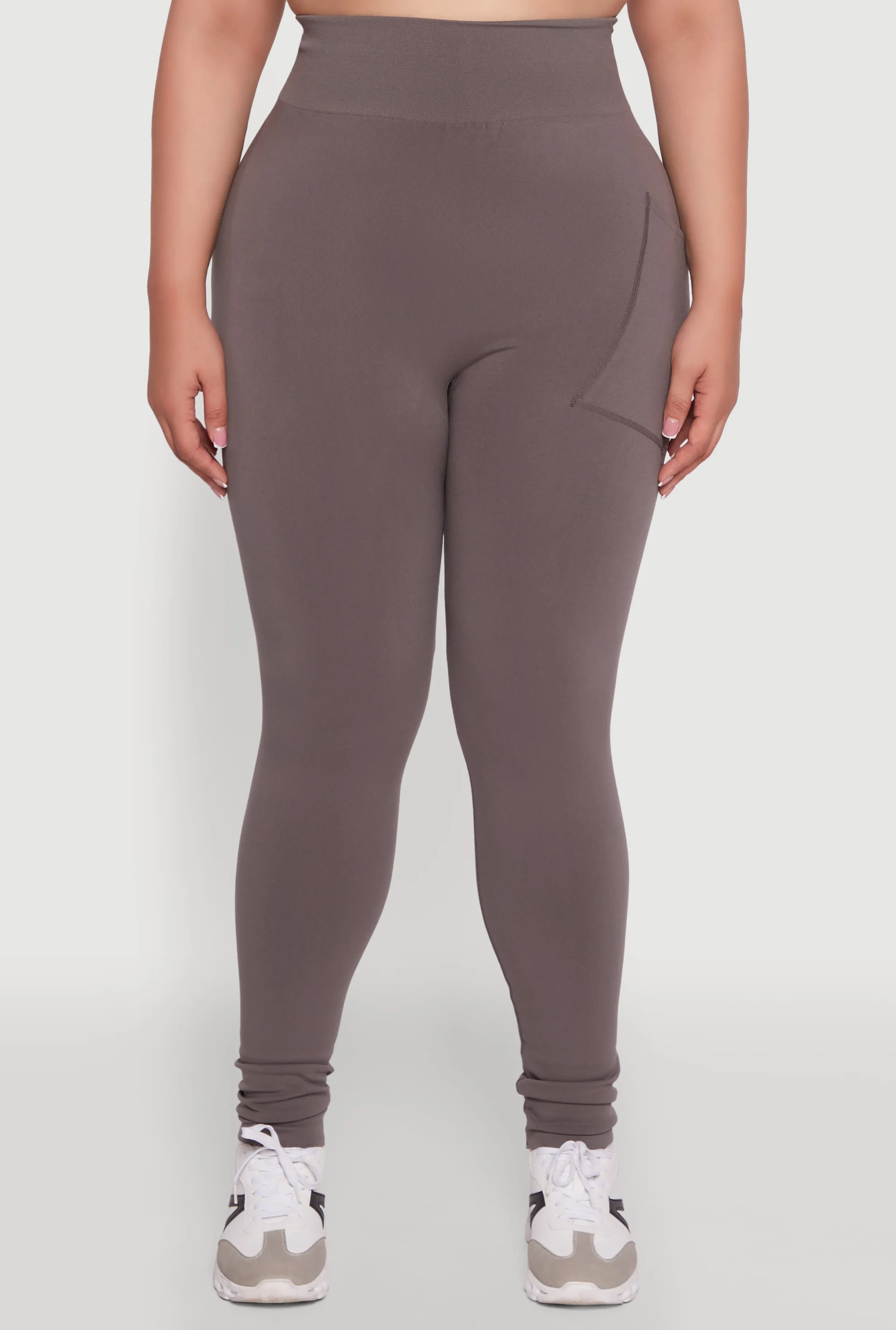 Plus Size High Waist Leggings with Cell Phone Pocket sold by Rainbow product image thumbnail 5