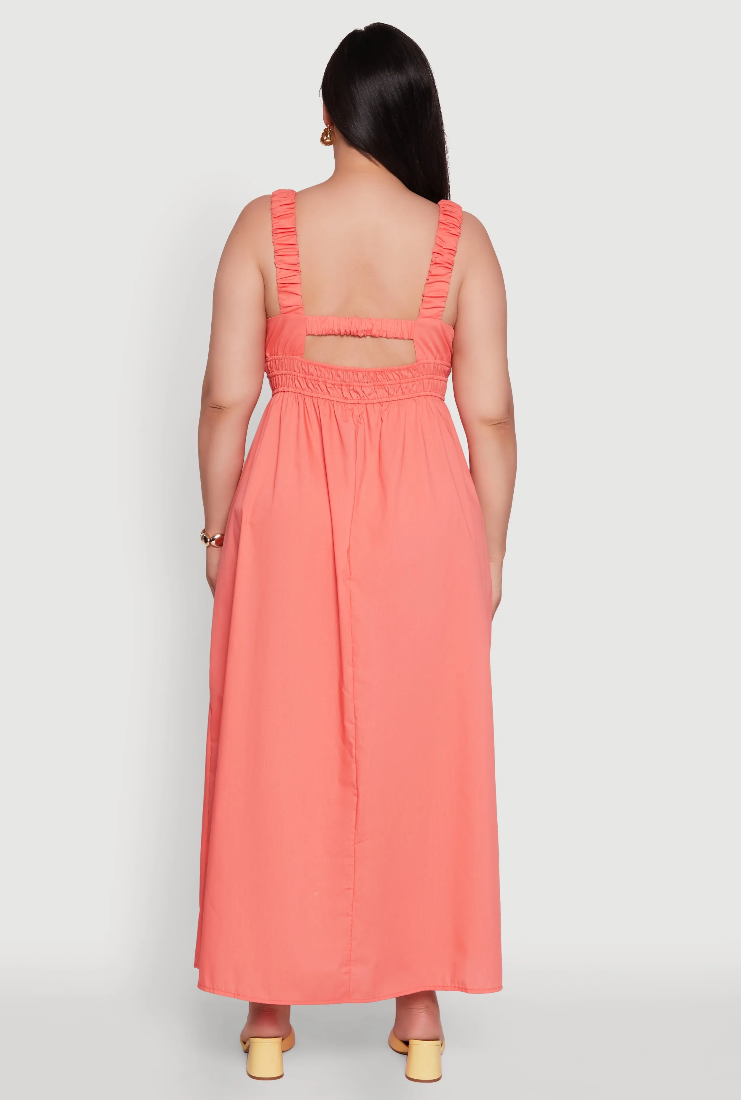 Plus Size Poplin Tie Front Maxi Dress sold by Rainbow product image thumbnail 5