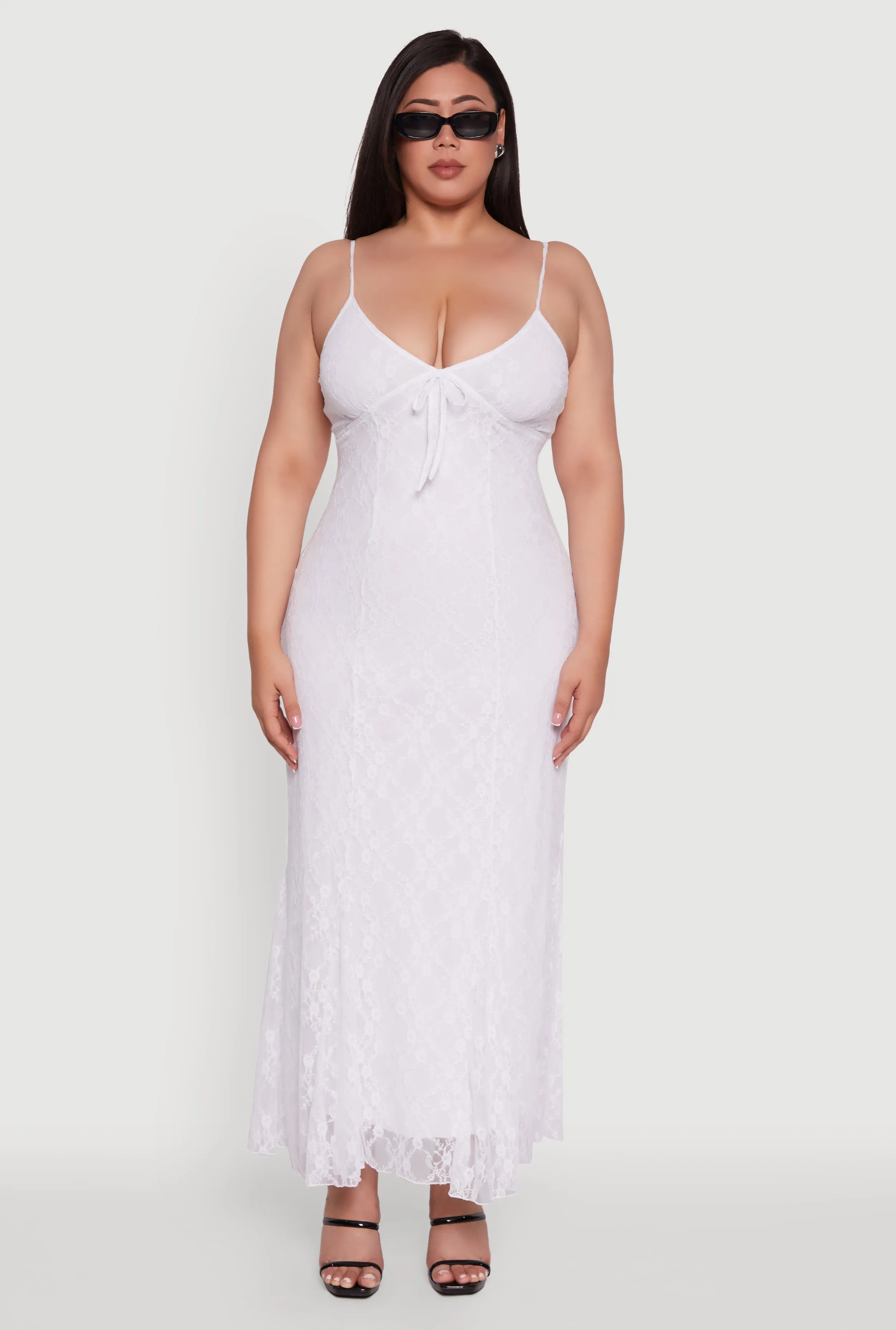 Plus Size Sleeveless Lace Overlay Maxi Dress sold by Rainbow product image thumbnail 2