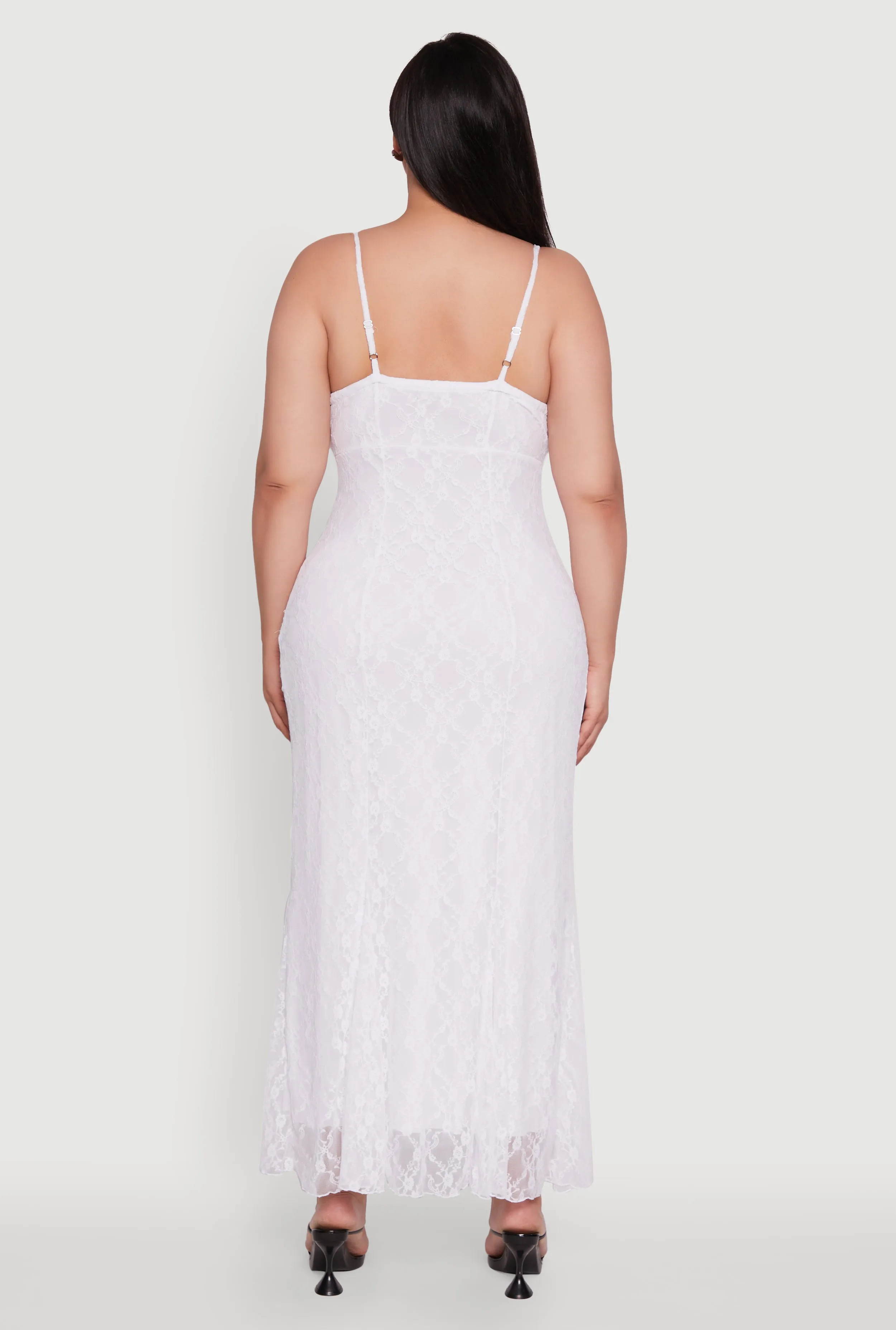 Plus Size Sleeveless Lace Overlay Maxi Dress sold by Rainbow product image thumbnail 5