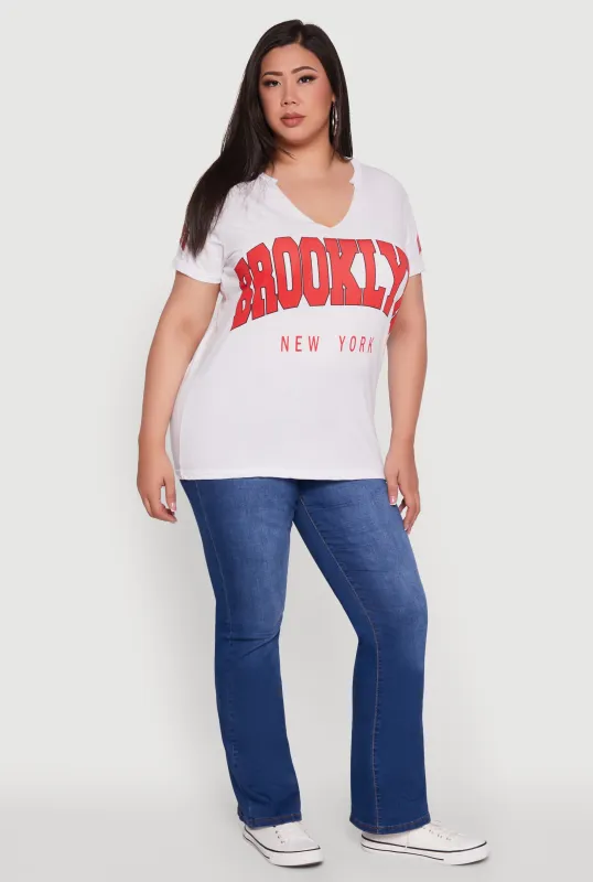 Plus Size Brooklyn New York Graphic Print Tee sold by Rainbow