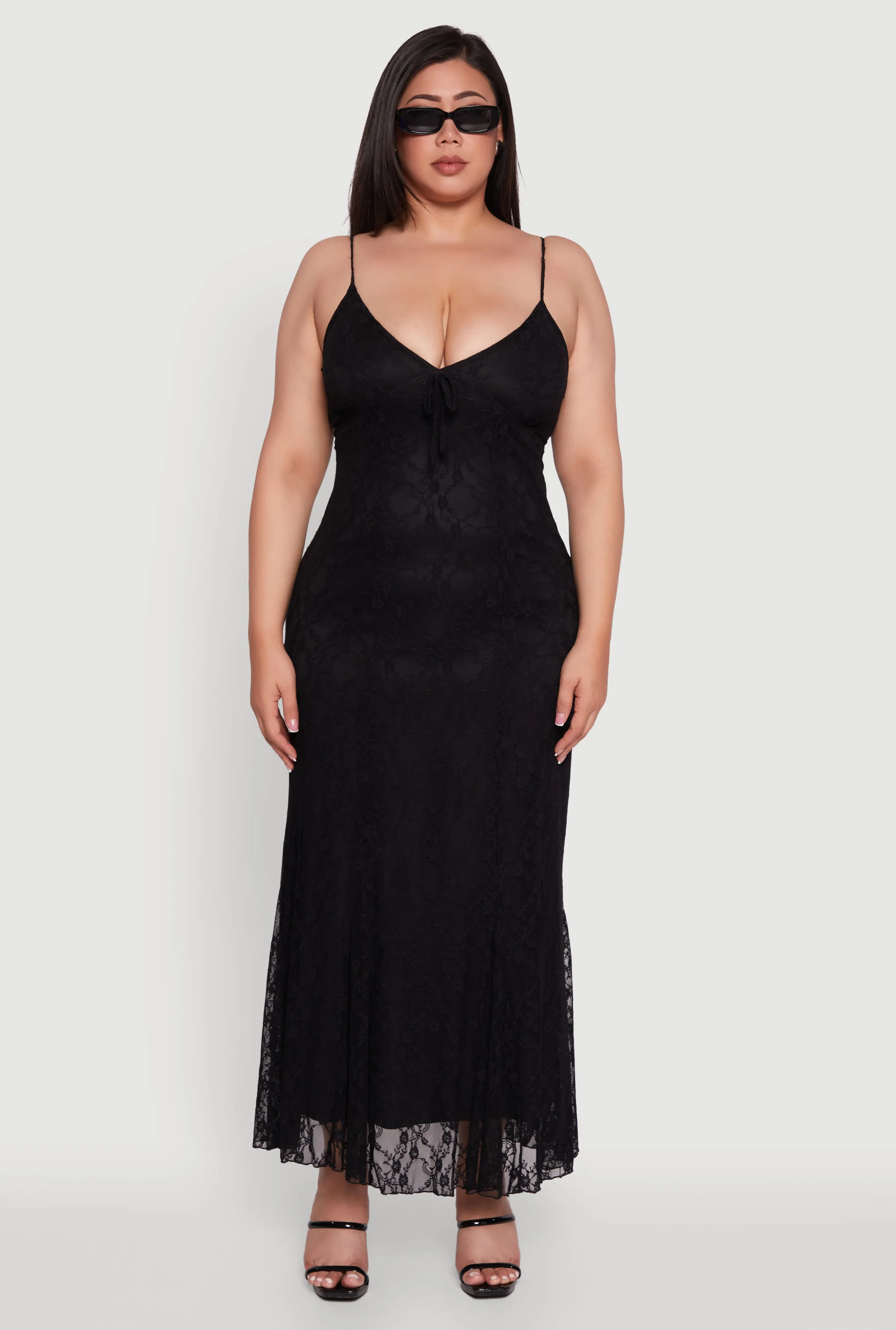 Plus Size Sleeveless Lace Overlay Maxi Dress sold by Rainbow product image thumbnail 2