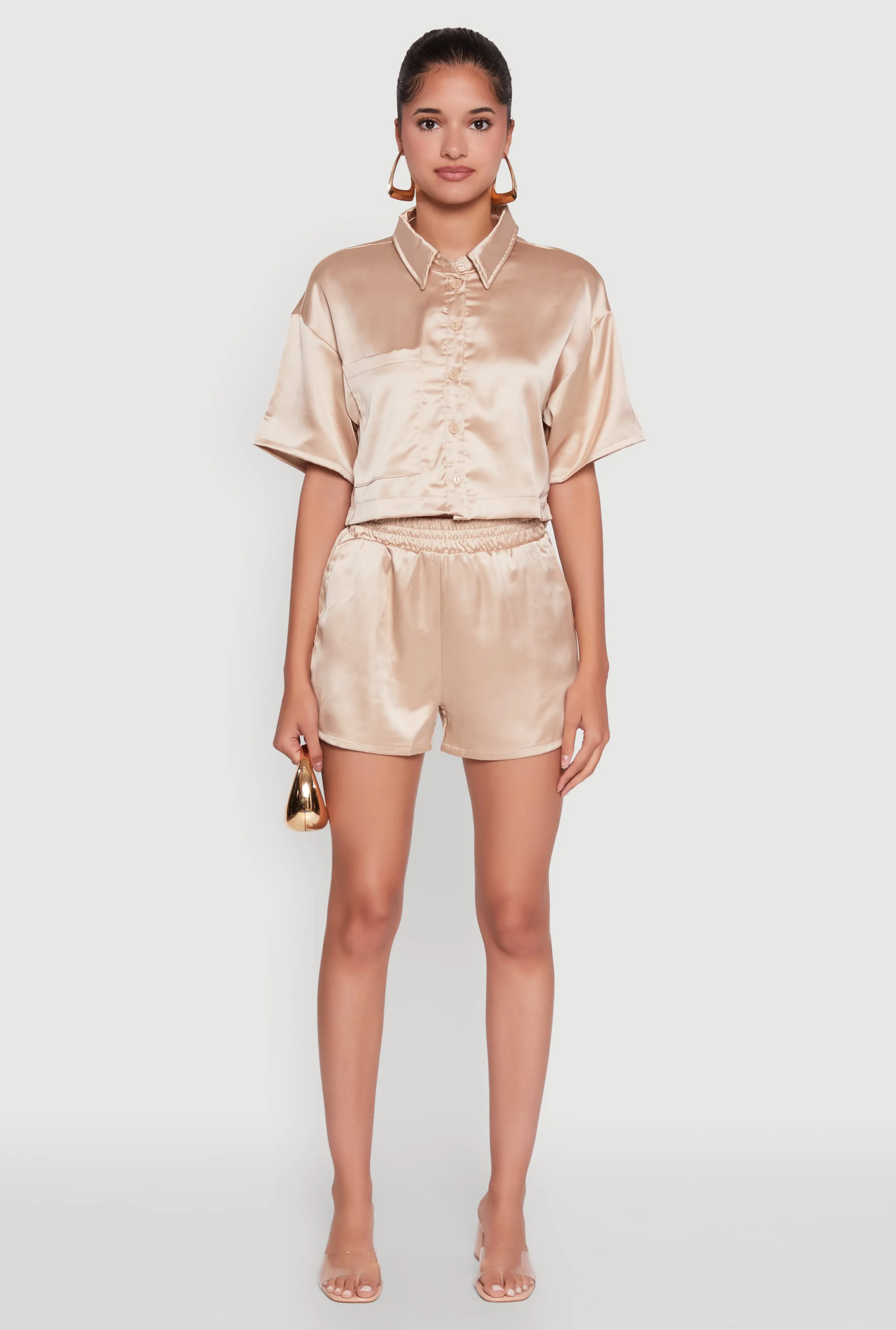 Chic Satin High Waisted Shorts sold by Rainbow product image thumbnail 2