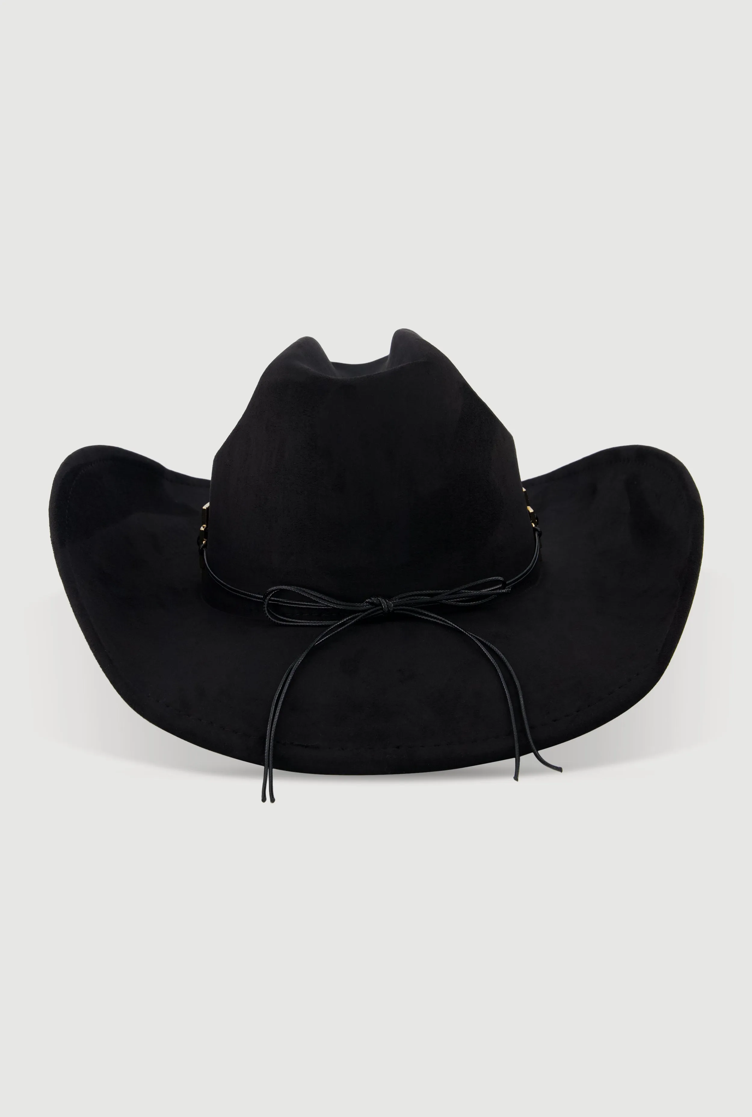 Trendy Faux Suede Metallic Cross Trim Cowboy Hat sold by Rainbow product image thumbnail 5