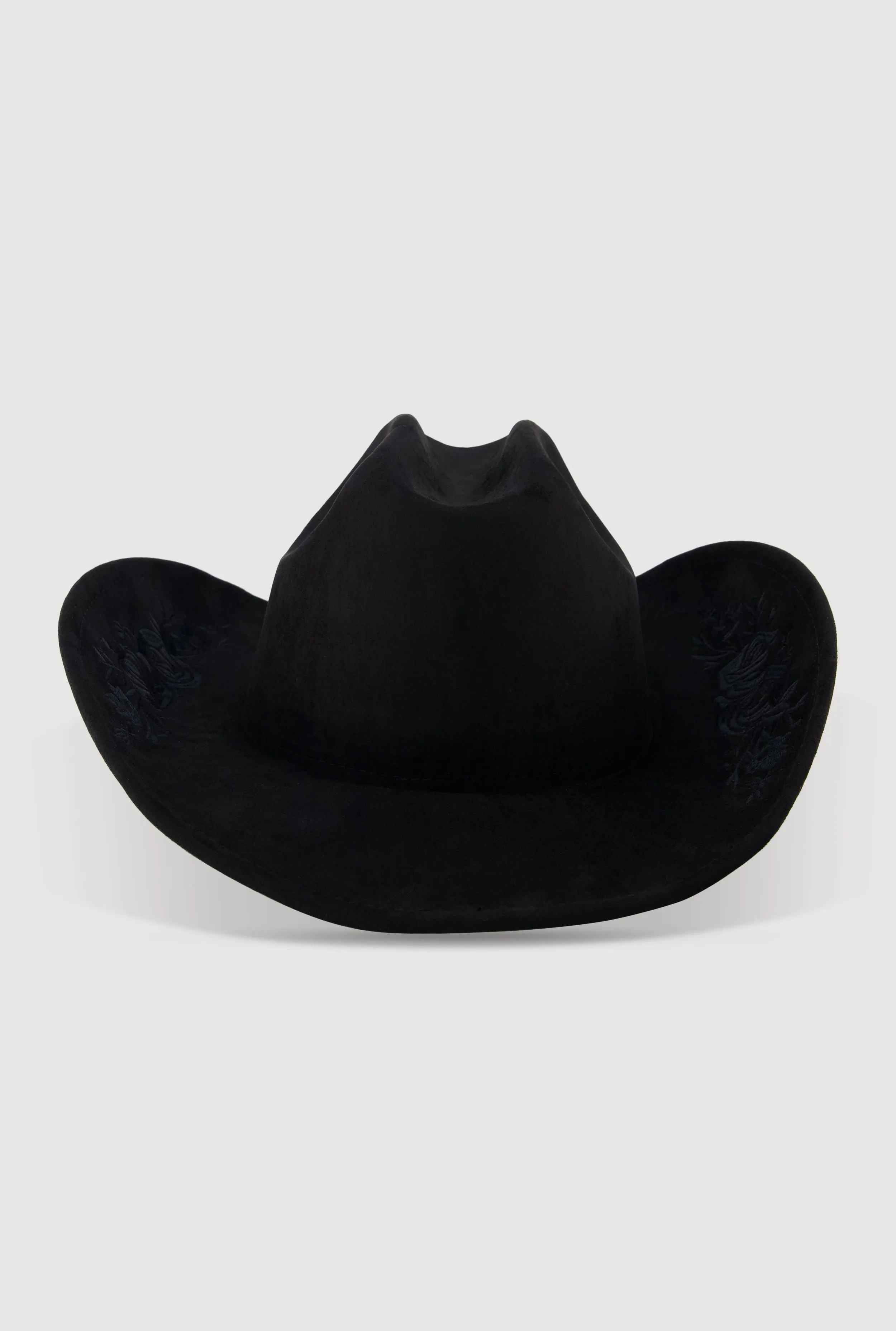 Faux Suede Floral Embroidered Cowboy Hat sold by Rainbow product image thumbnail 5
