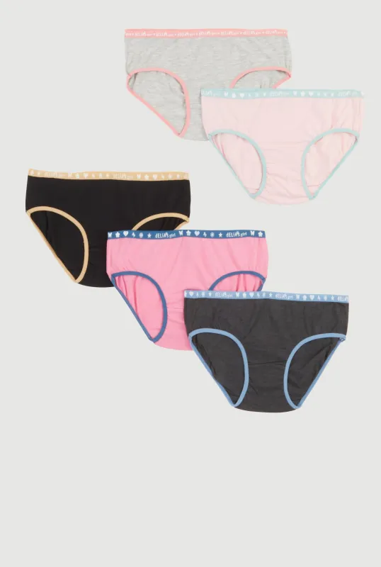 Girls Contrast Trim Panties 5 Pack sold by Rainbow