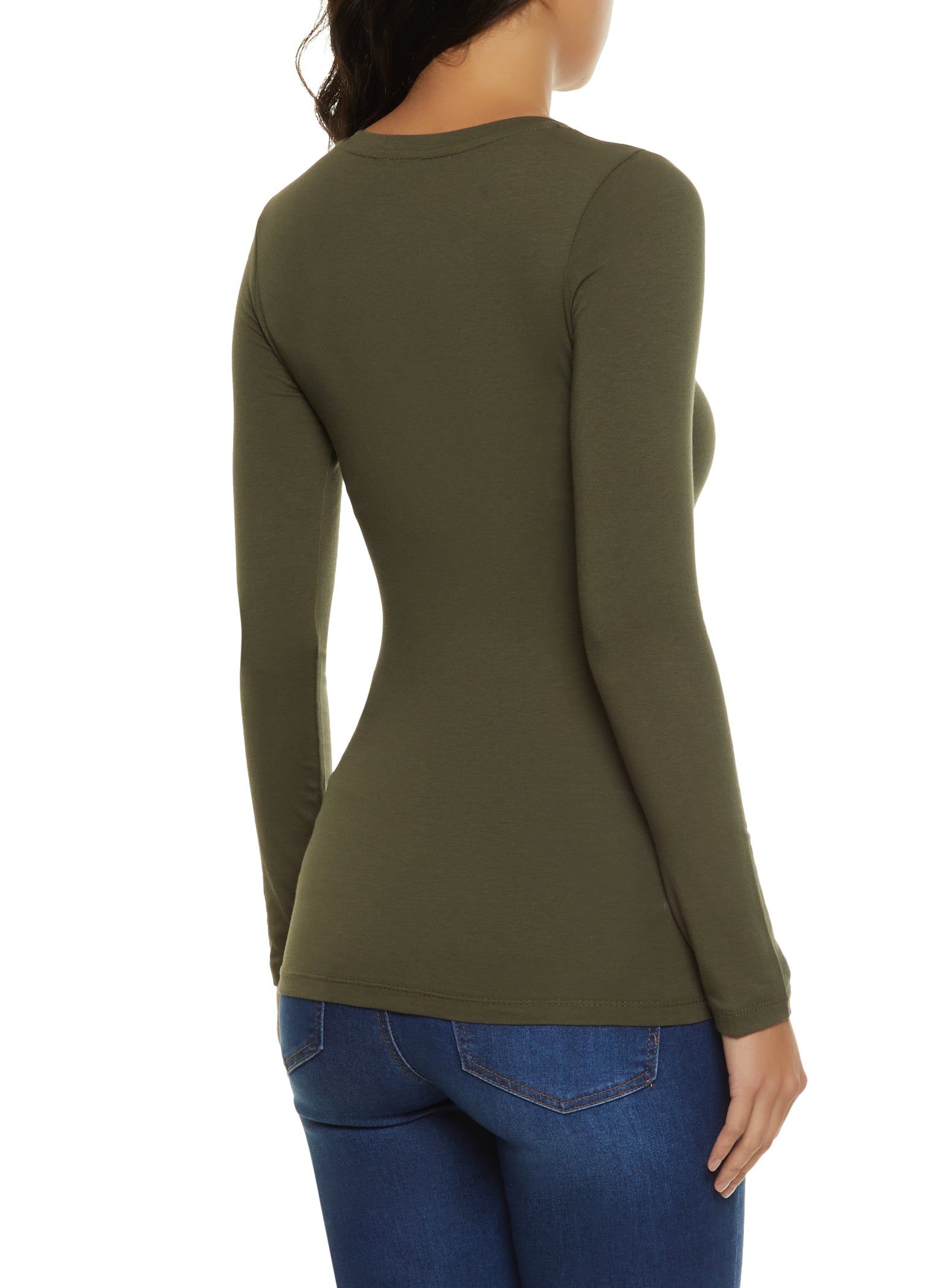 Long Sleeve V Neck Tee sold by Rainbow product image thumbnail 2