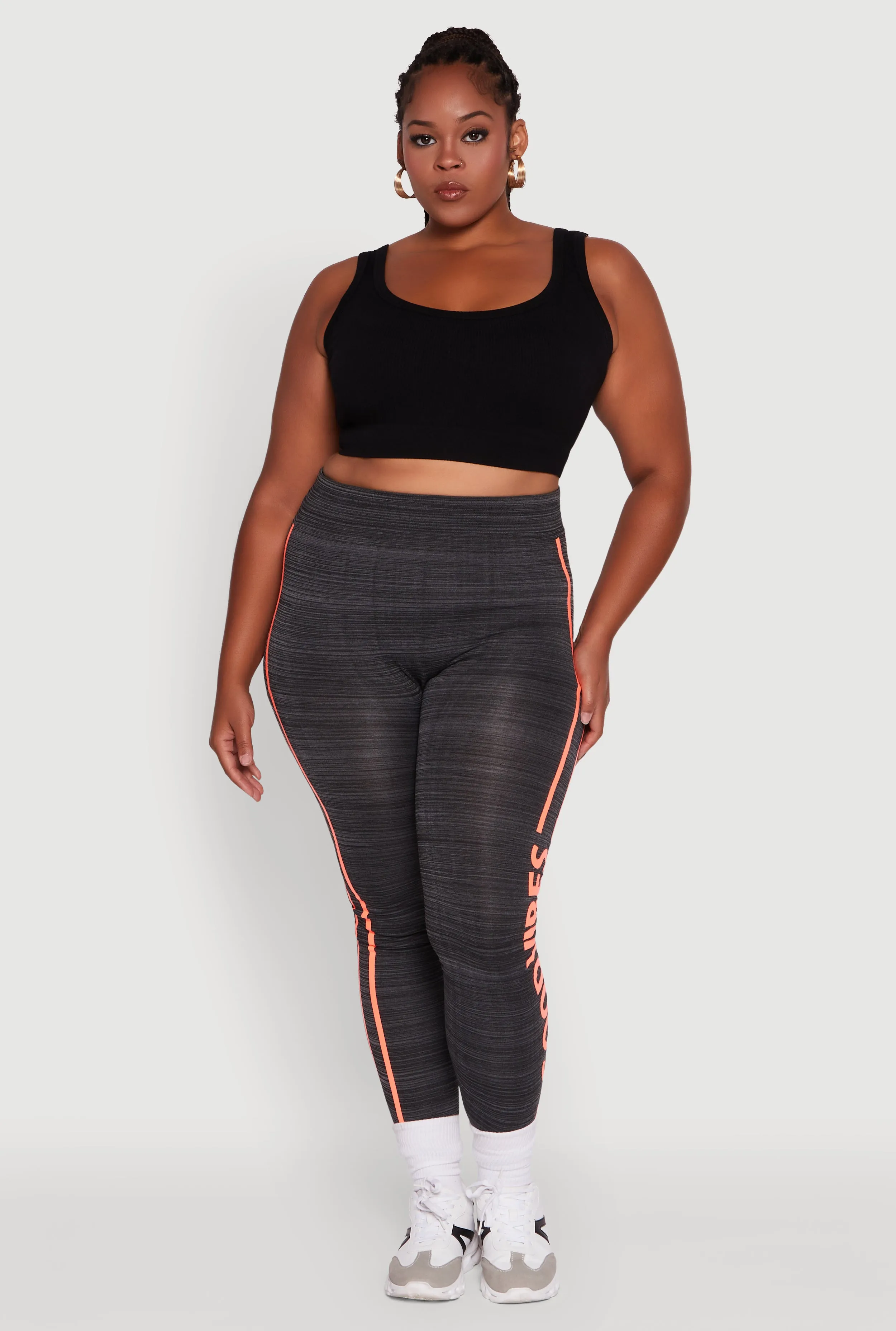 Plus Size High Waisted Good Vibes Leggings sold by Rainbow