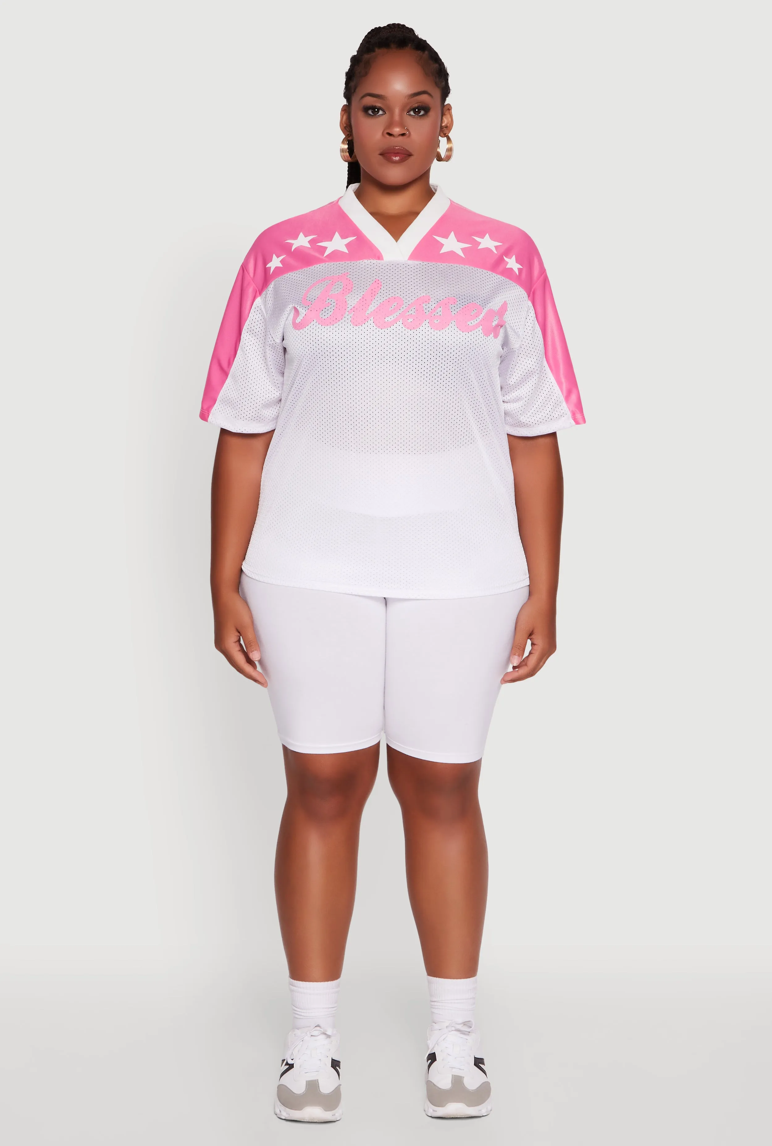 Plus Size Blessed Graphic V-Neck Jersey sold by Rainbow product image thumbnail 3