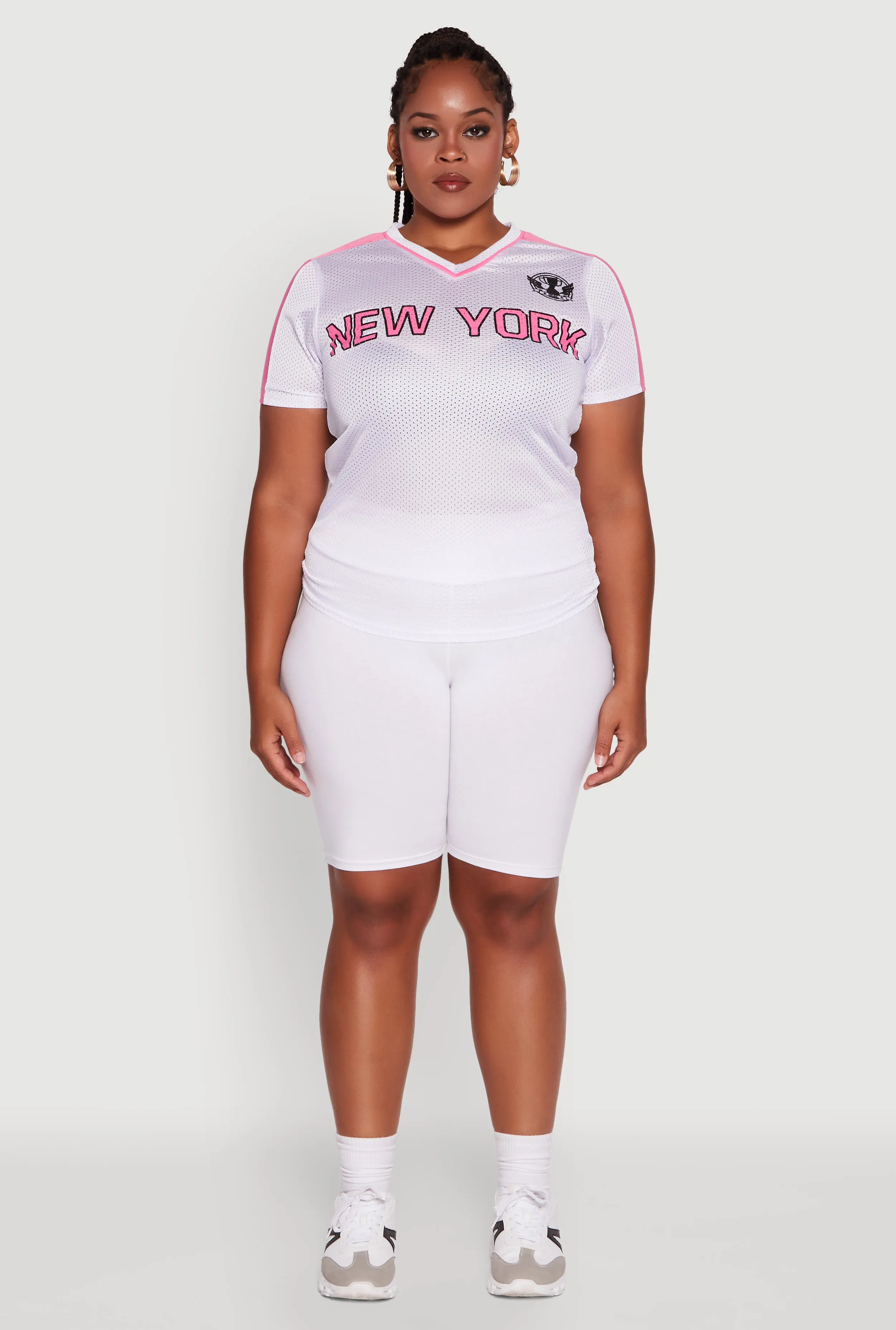Plus Size Trendy V-Neck New York Graphic Jersey sold by Rainbow product image thumbnail 3