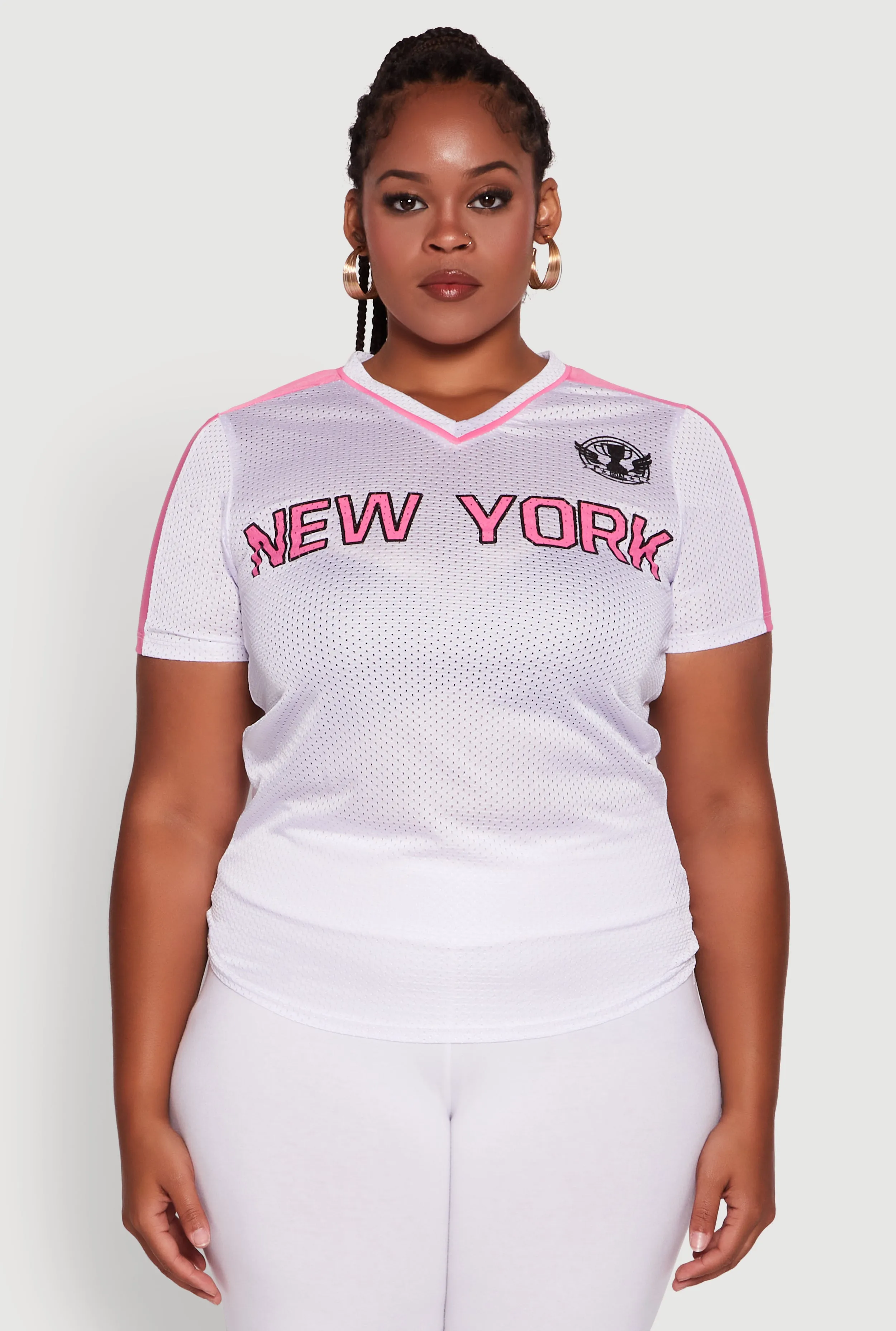 Plus Size Trendy V-Neck New York Graphic Jersey sold by Rainbow product image thumbnail 2