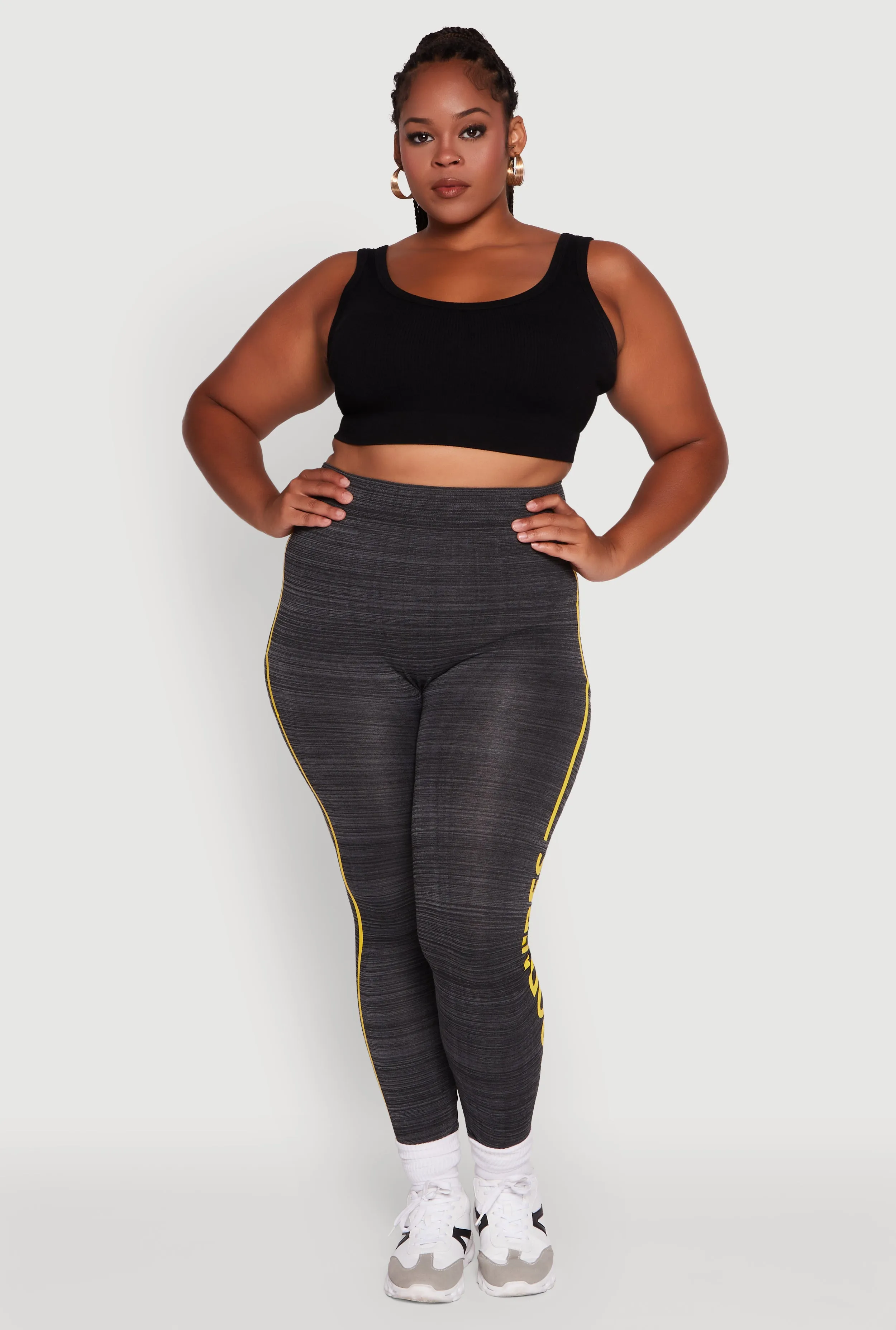 Plus Size High Waisted Good Vibes Leggings sold by Rainbow
