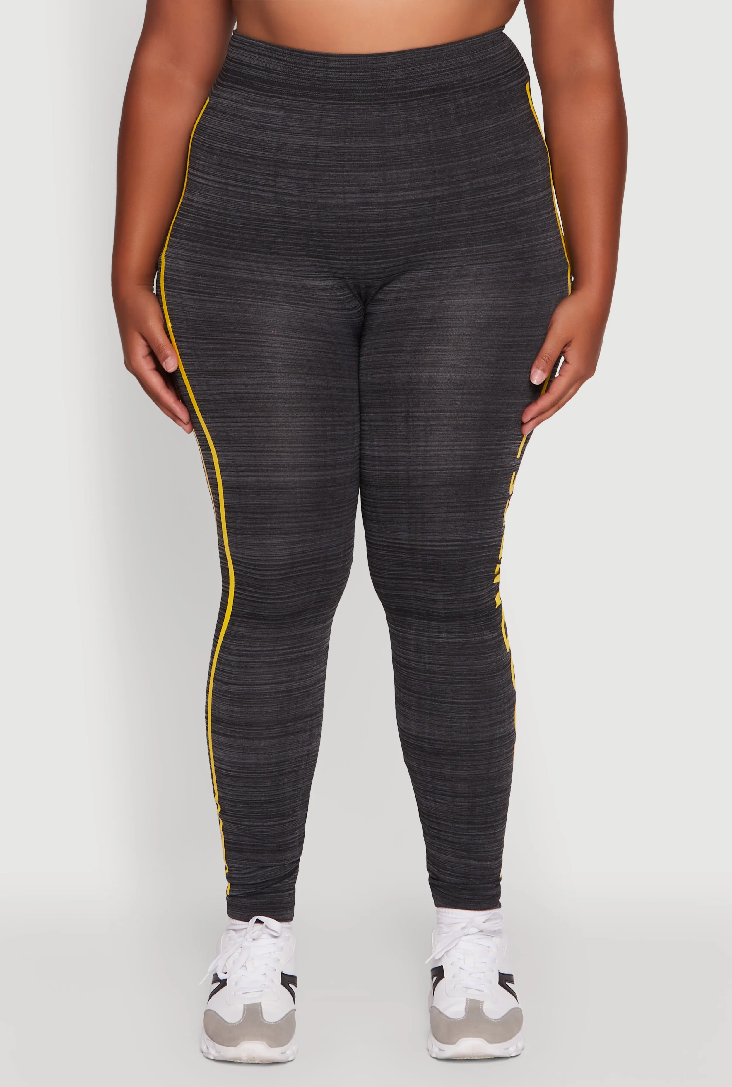 Plus Size High Waisted Good Vibes Leggings sold by Rainbow product image thumbnail 5