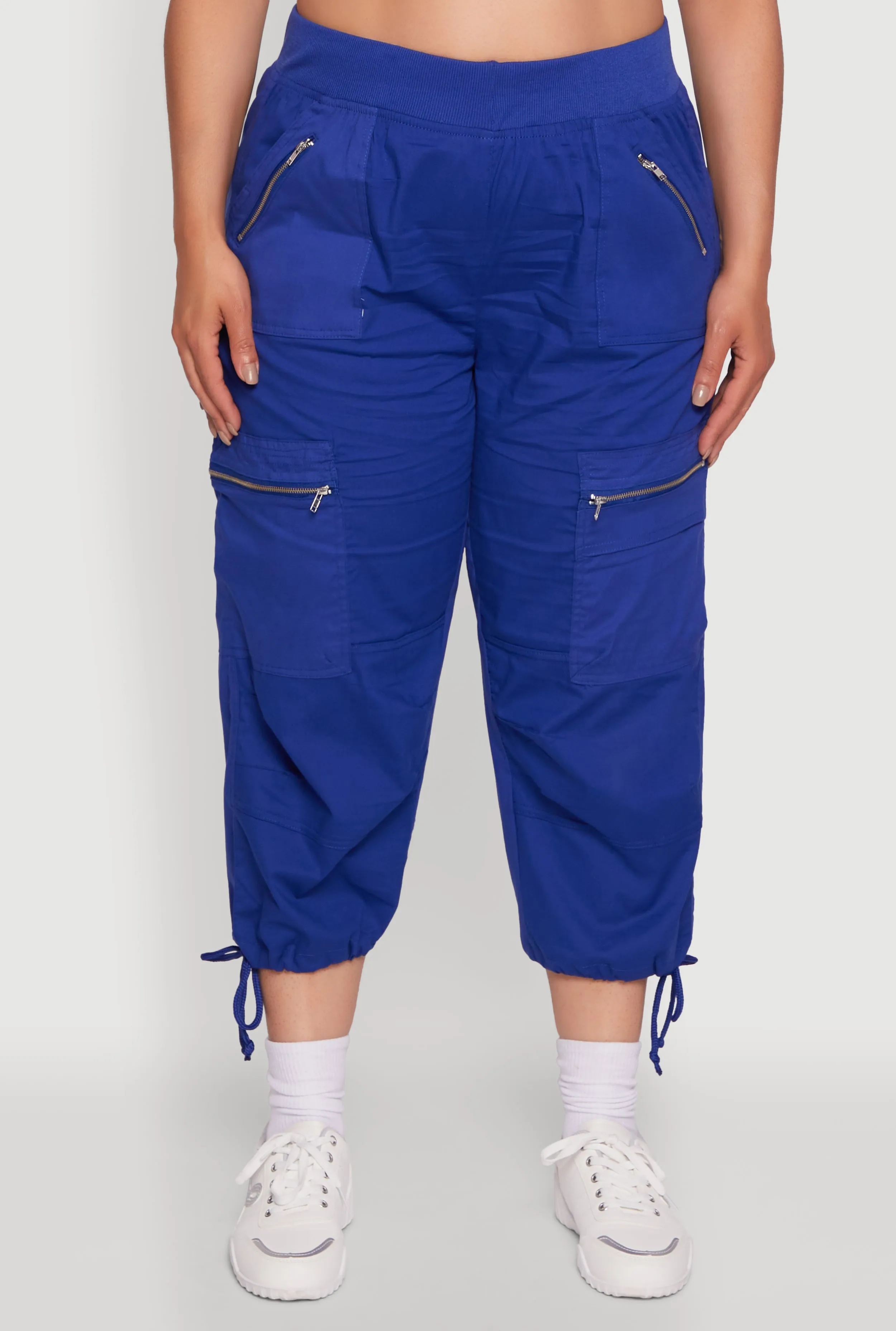 Plus Size Elastic High Waisted Drawstring Hem Capris Pants sold by Rainbow product image thumbnail 5