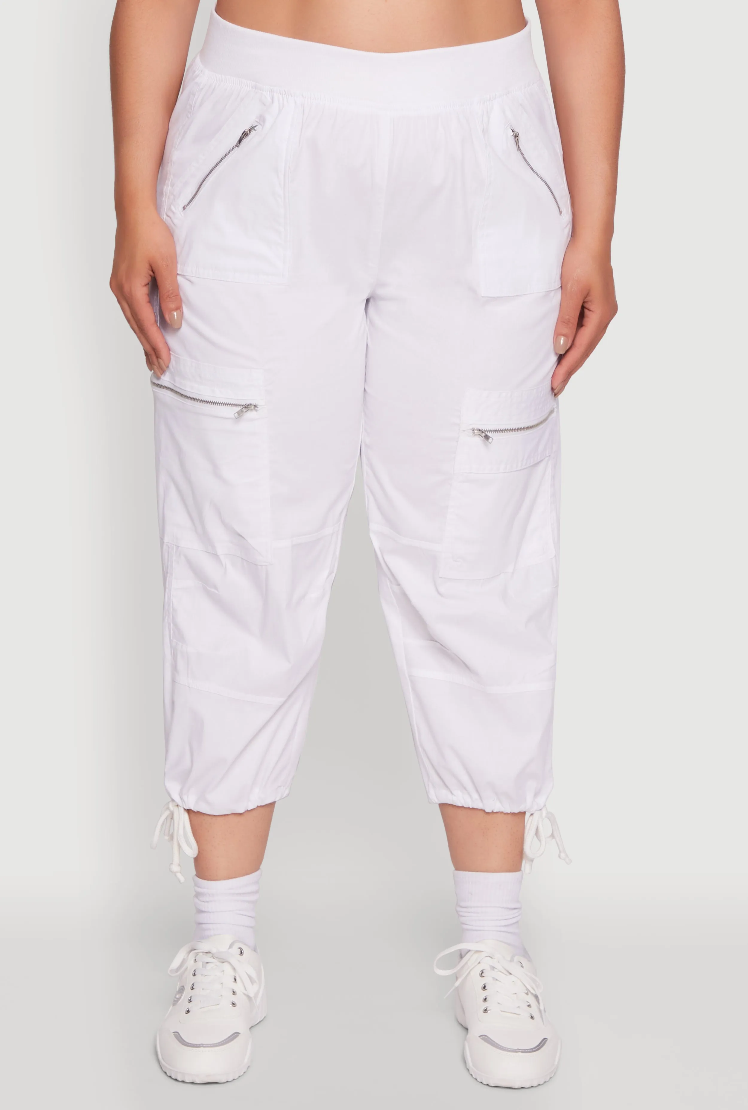 Plus Size Elastic High Waisted Drawstring Hem Capris Pants sold by Rainbow product image thumbnail 5