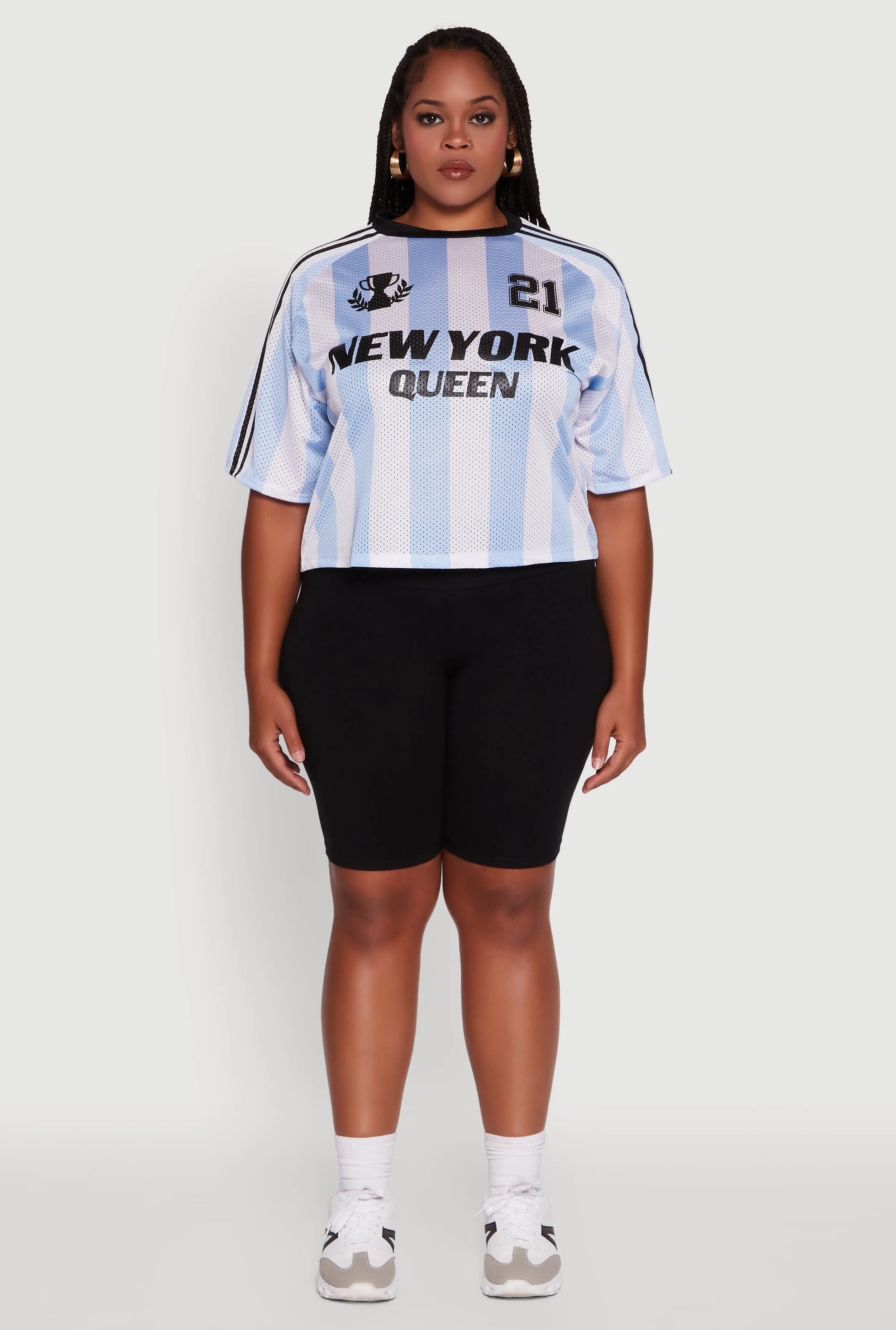 Plus Size Cropped New York Queen Graphic Tee sold by Rainbow product image thumbnail 3