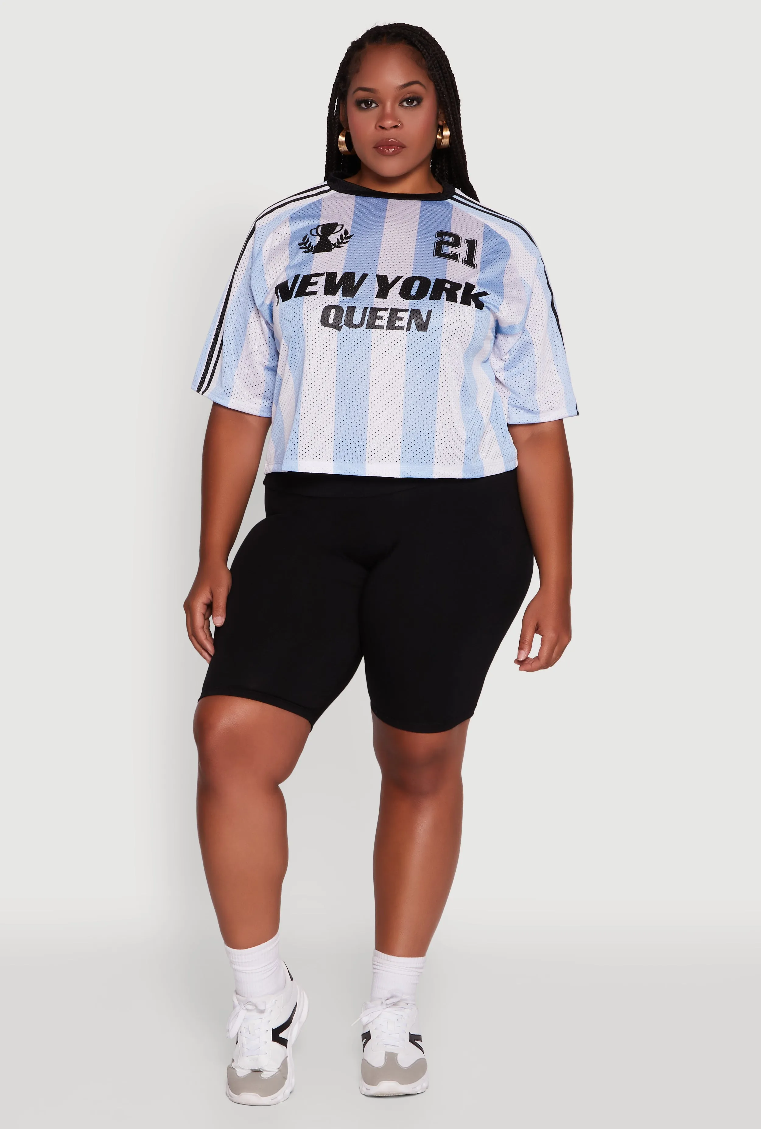 Plus Size Cropped New York Queen Graphic Tee sold by Rainbow