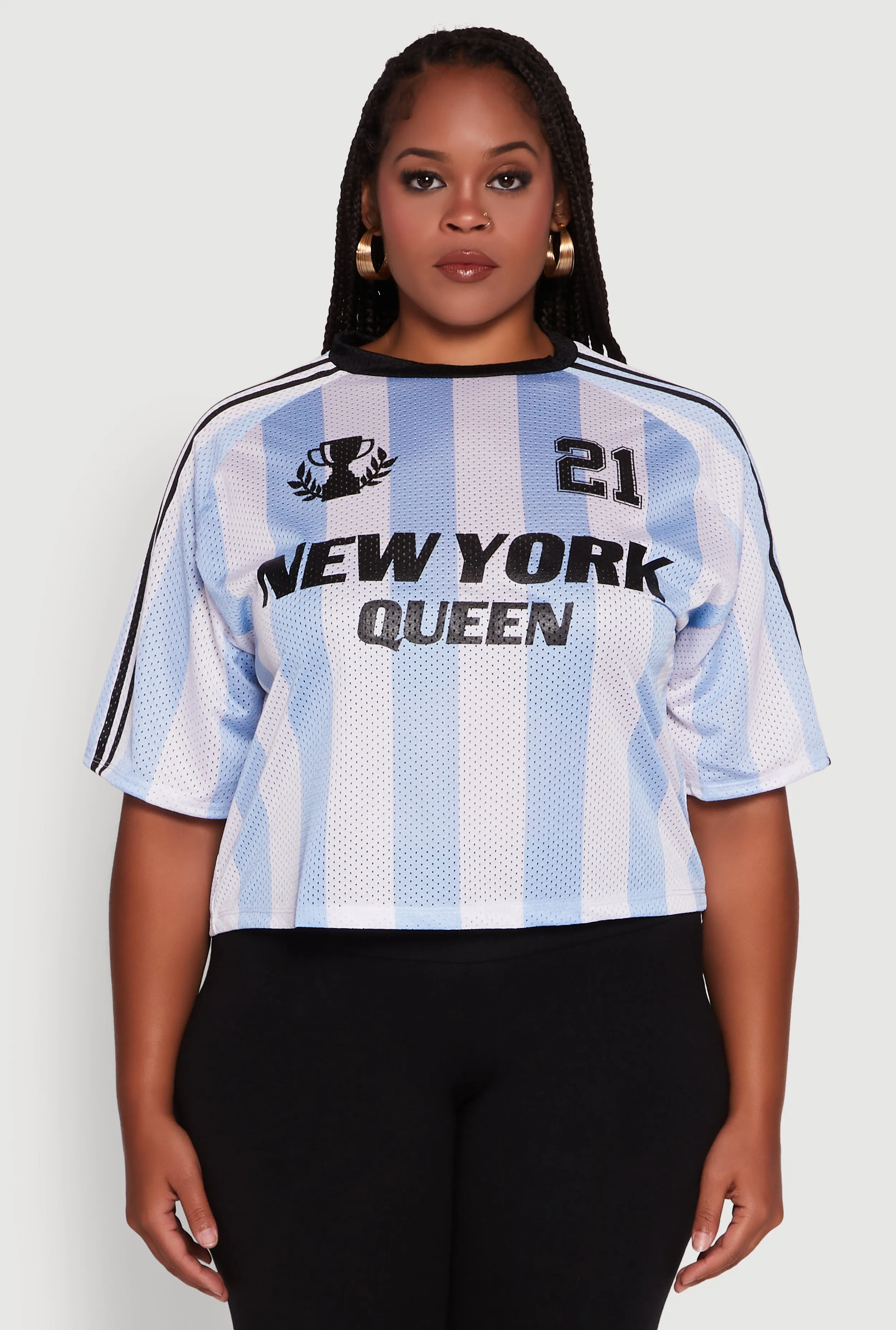 Plus Size Cropped New York Queen Graphic Tee sold by Rainbow product image thumbnail 2
