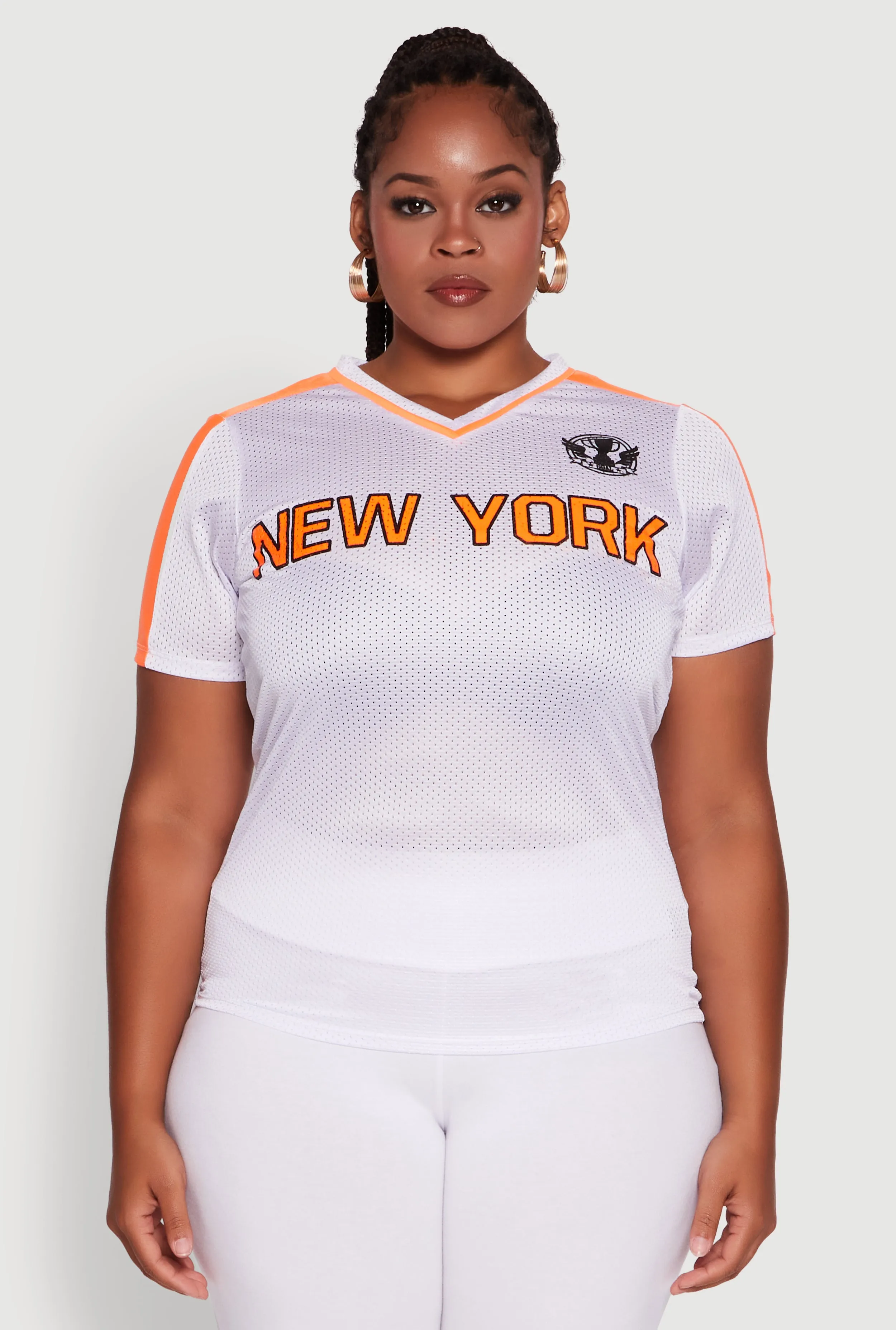 Plus Size Trendy V-Neck New York Graphic Jersey sold by Rainbow product image thumbnail 2