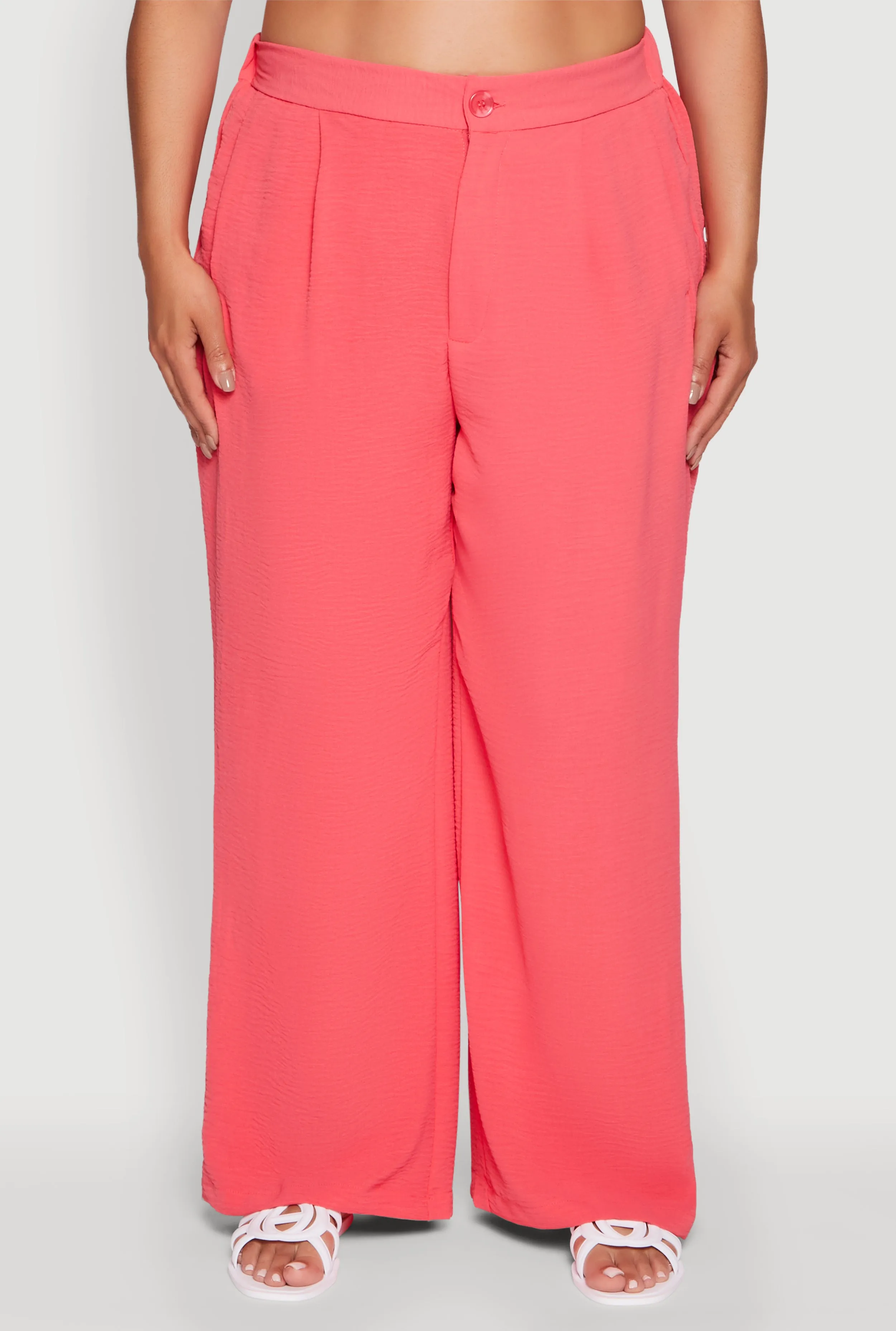 Plus Size Crepe Knit High Waisted Wide Leg Pants sold by Rainbow product image thumbnail 3