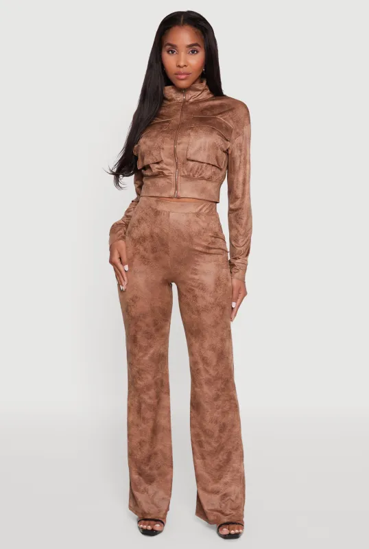Acid Wash Flared High Waisted Pants sold by Rainbow