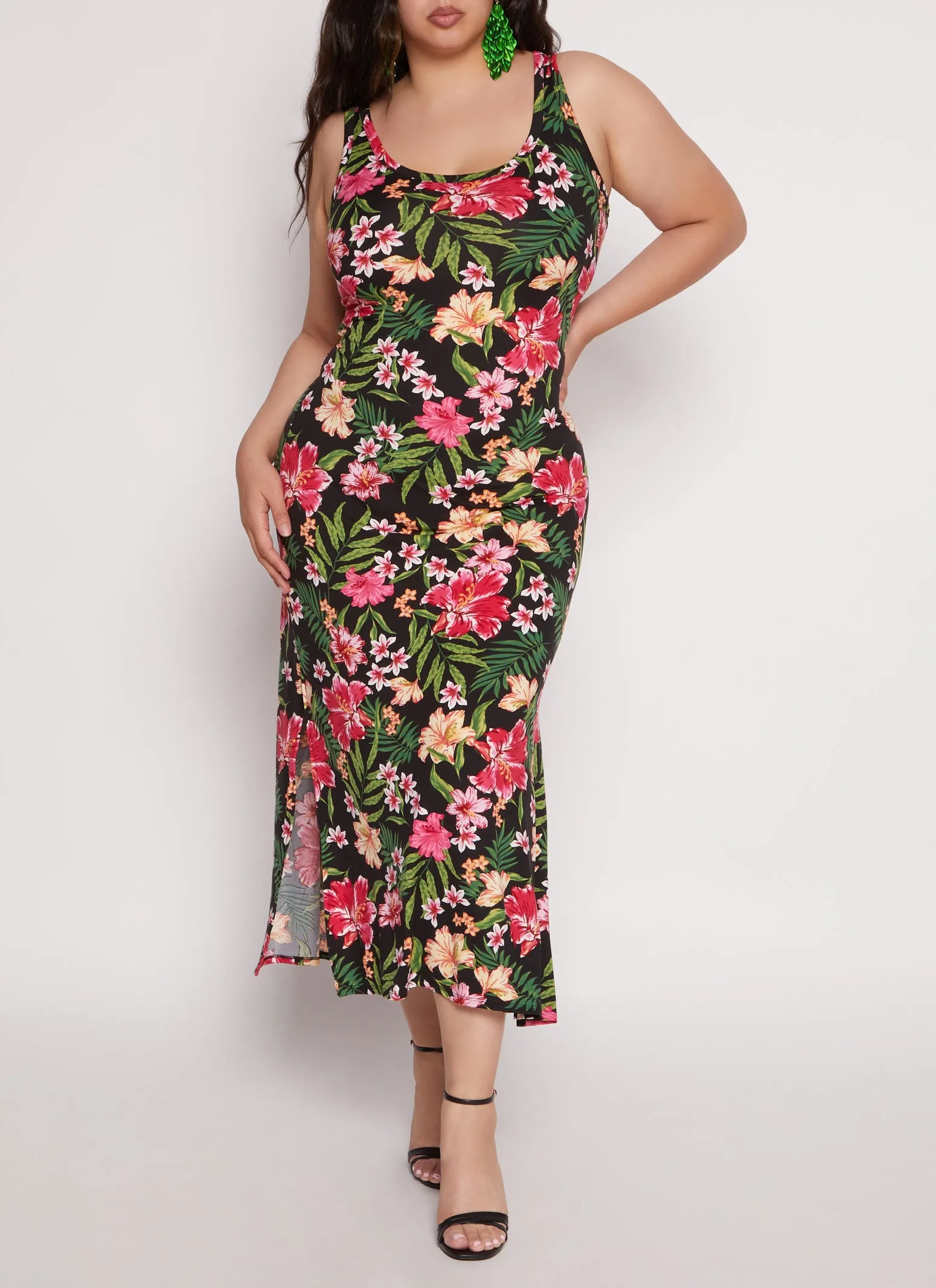 Plus Size Tropical Print Tank Dress sold by Rainbow product image thumbnail 2