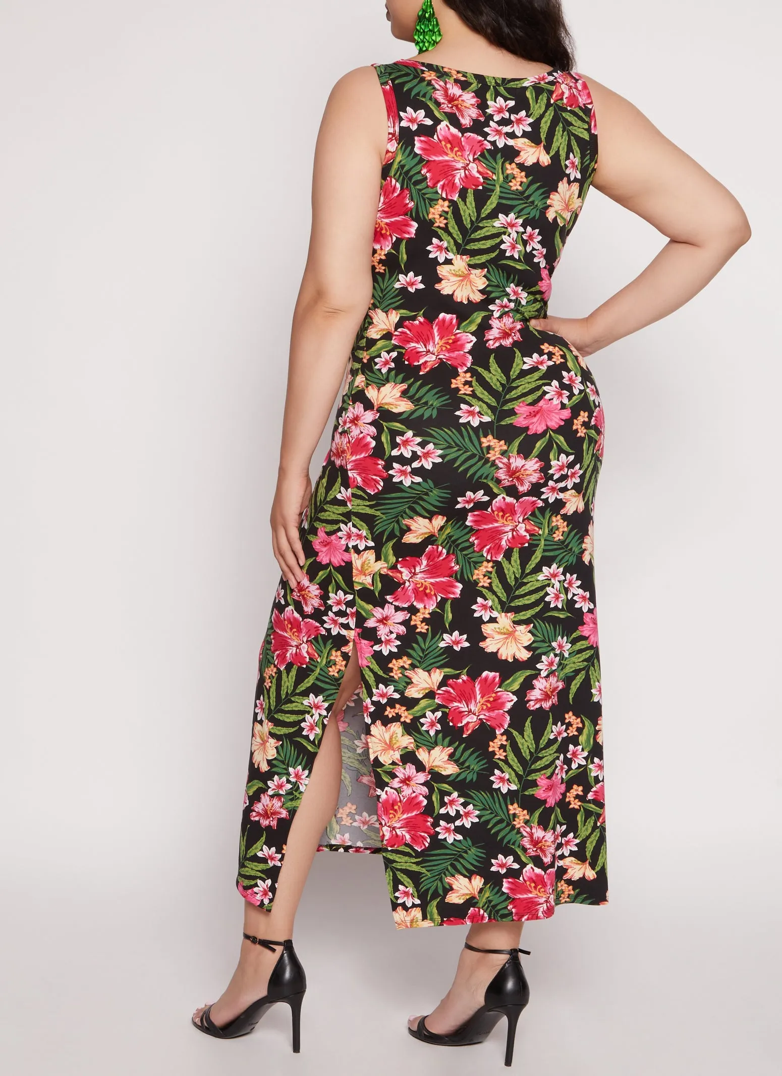 Plus Size Tropical Print Tank Dress sold by Rainbow product image thumbnail 3