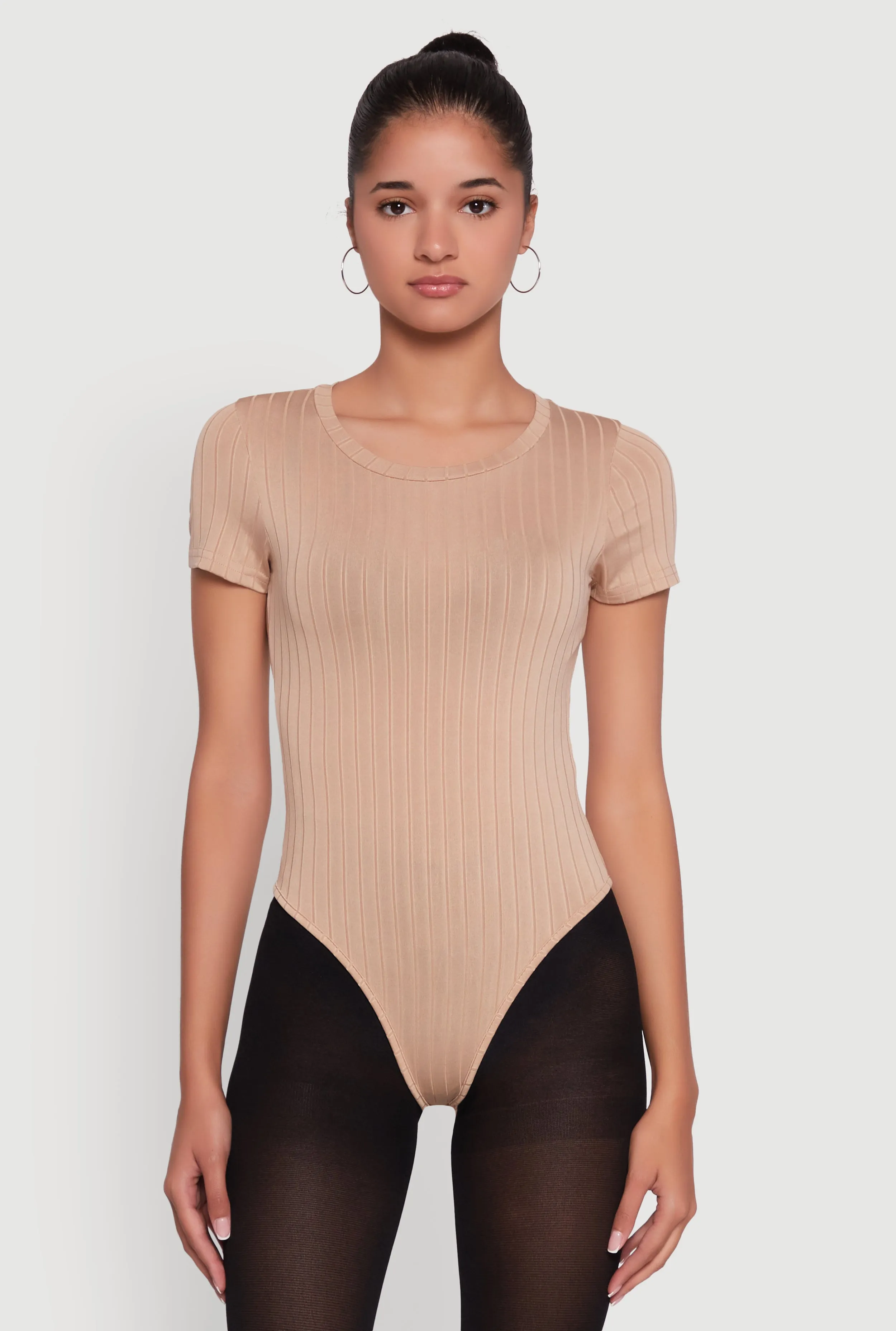 Daisy Rib Knit Short Sleeve Crew Neck Bodysuit sold by Rainbow product image thumbnail 2