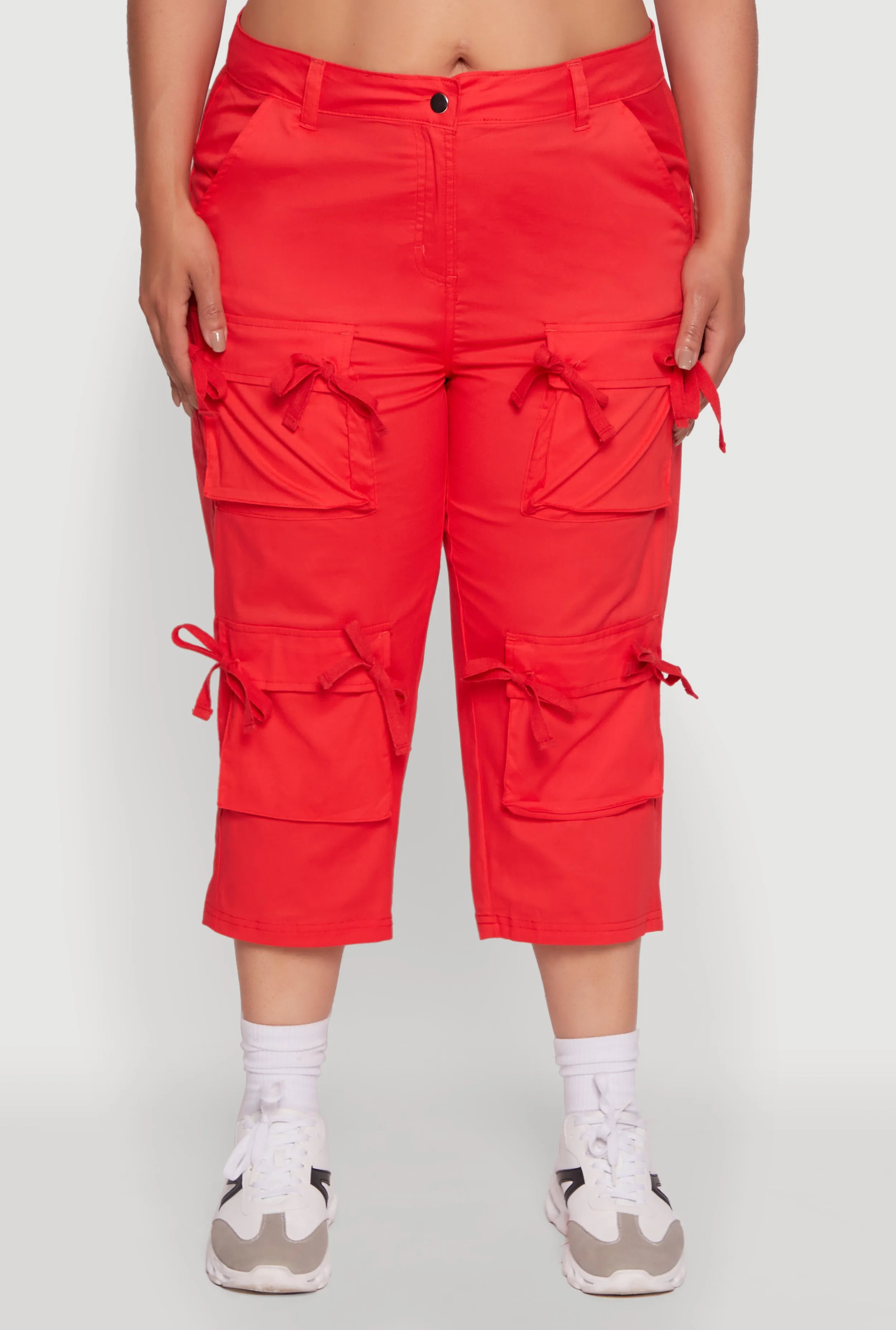 Plus Size Poplin Bow Cargo Capri Pants sold by Rainbow product image thumbnail 5