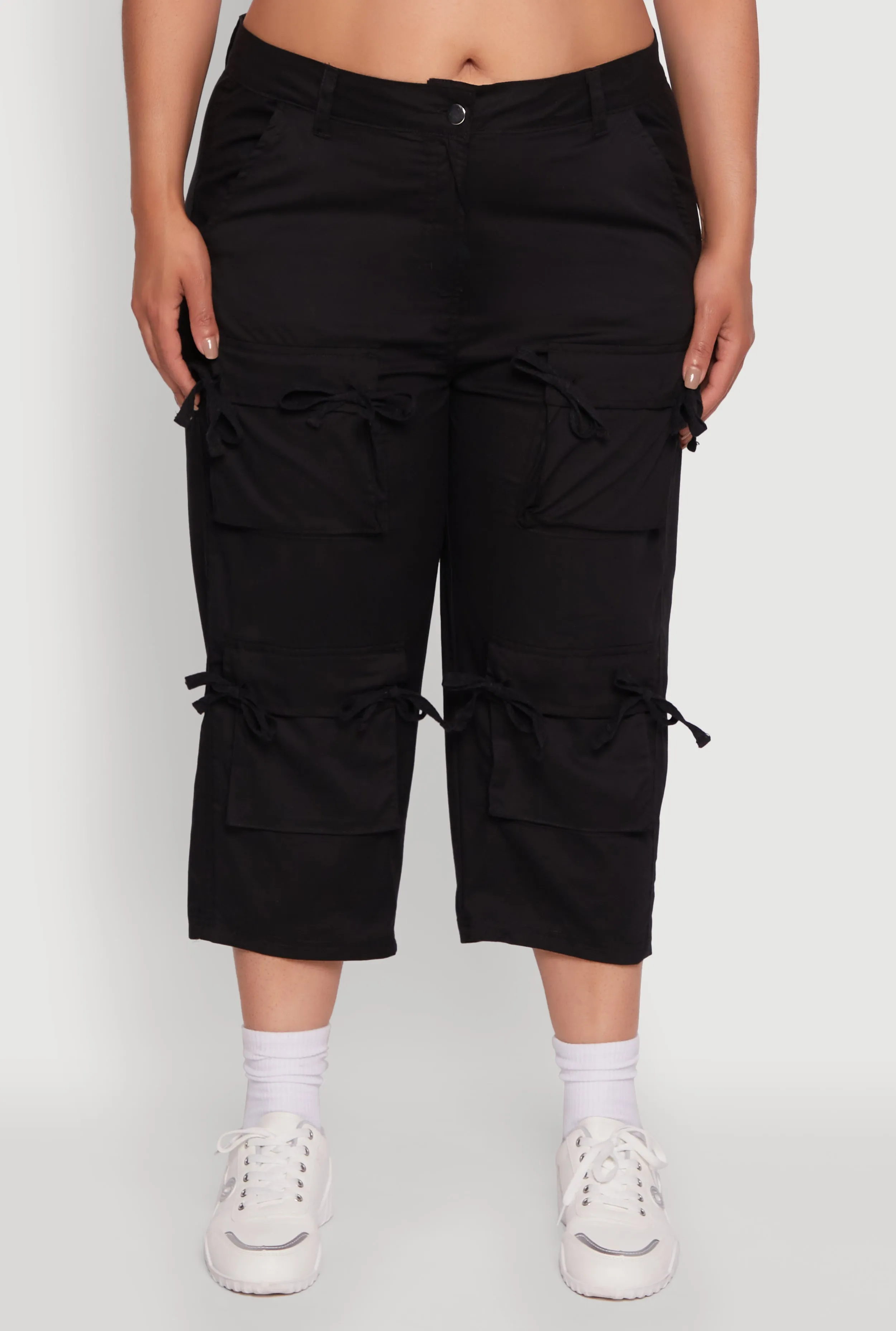 Plus Size Poplin Bow Cargo Capri Pants sold by Rainbow product image thumbnail 5