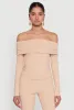 Haute Monde Fold Over Off The Shoulder Top sold by Rainbow