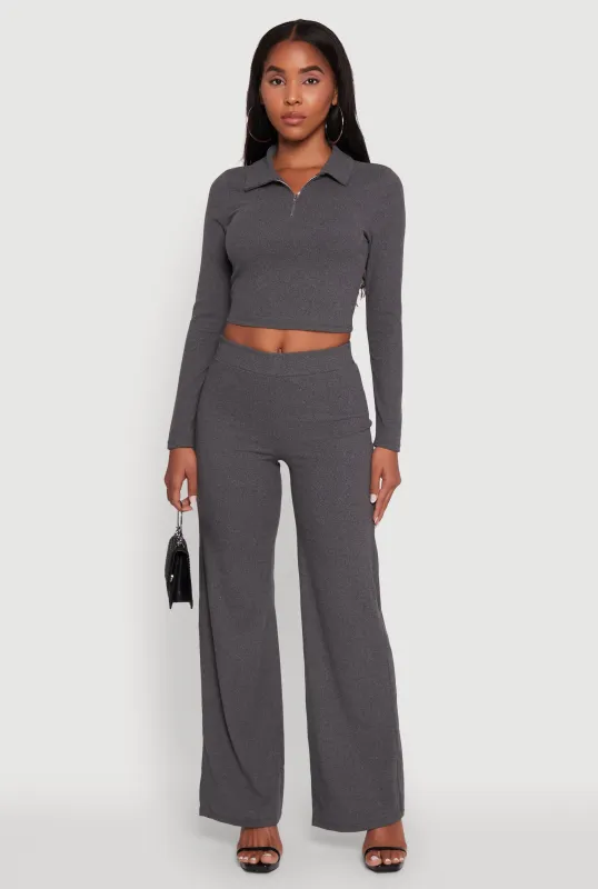 Brushed Knit Pull On Straight Leg Pants sold by Rainbow