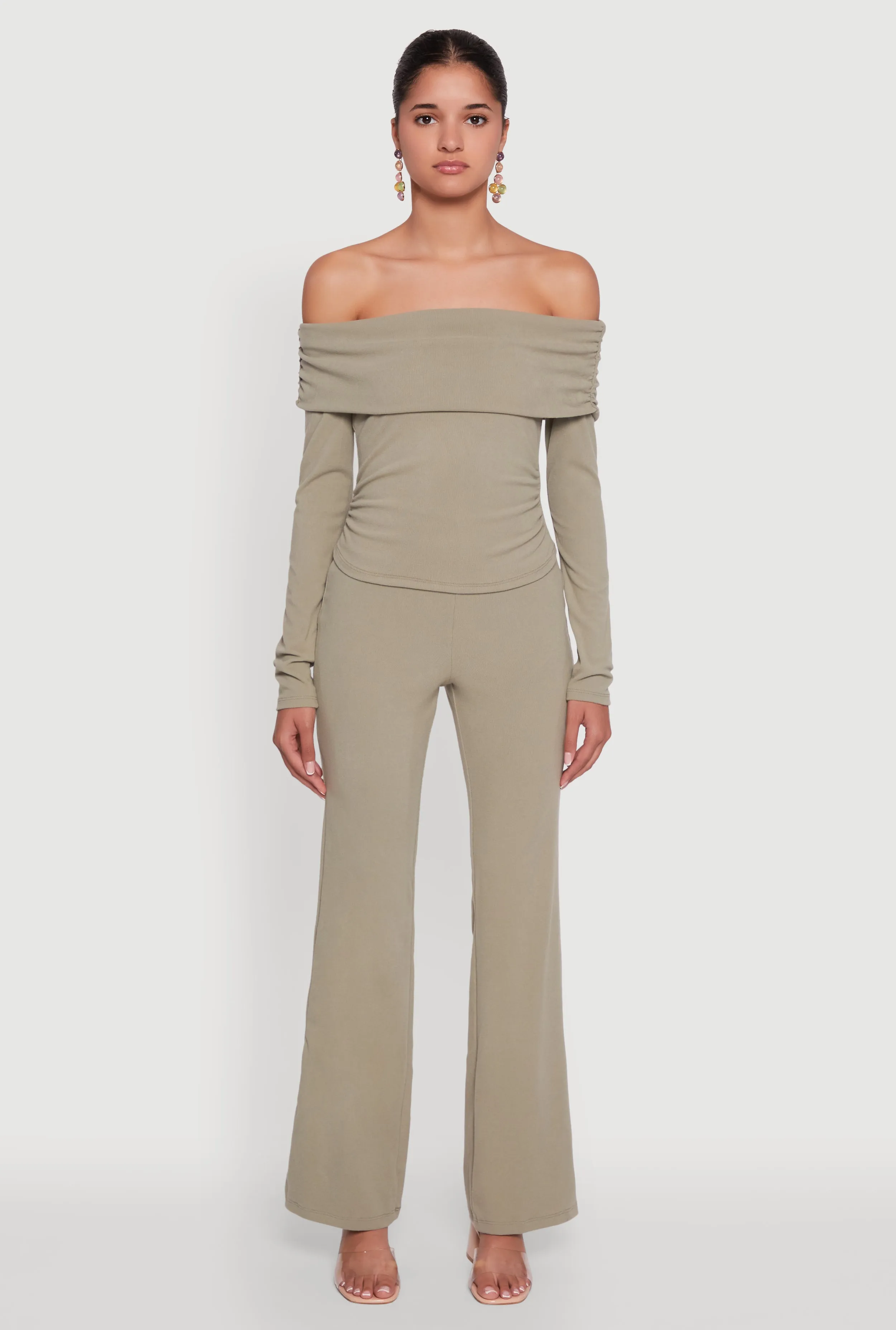 Haute Monde Fold Over Off The Shoulder Top sold by Rainbow product image thumbnail 2