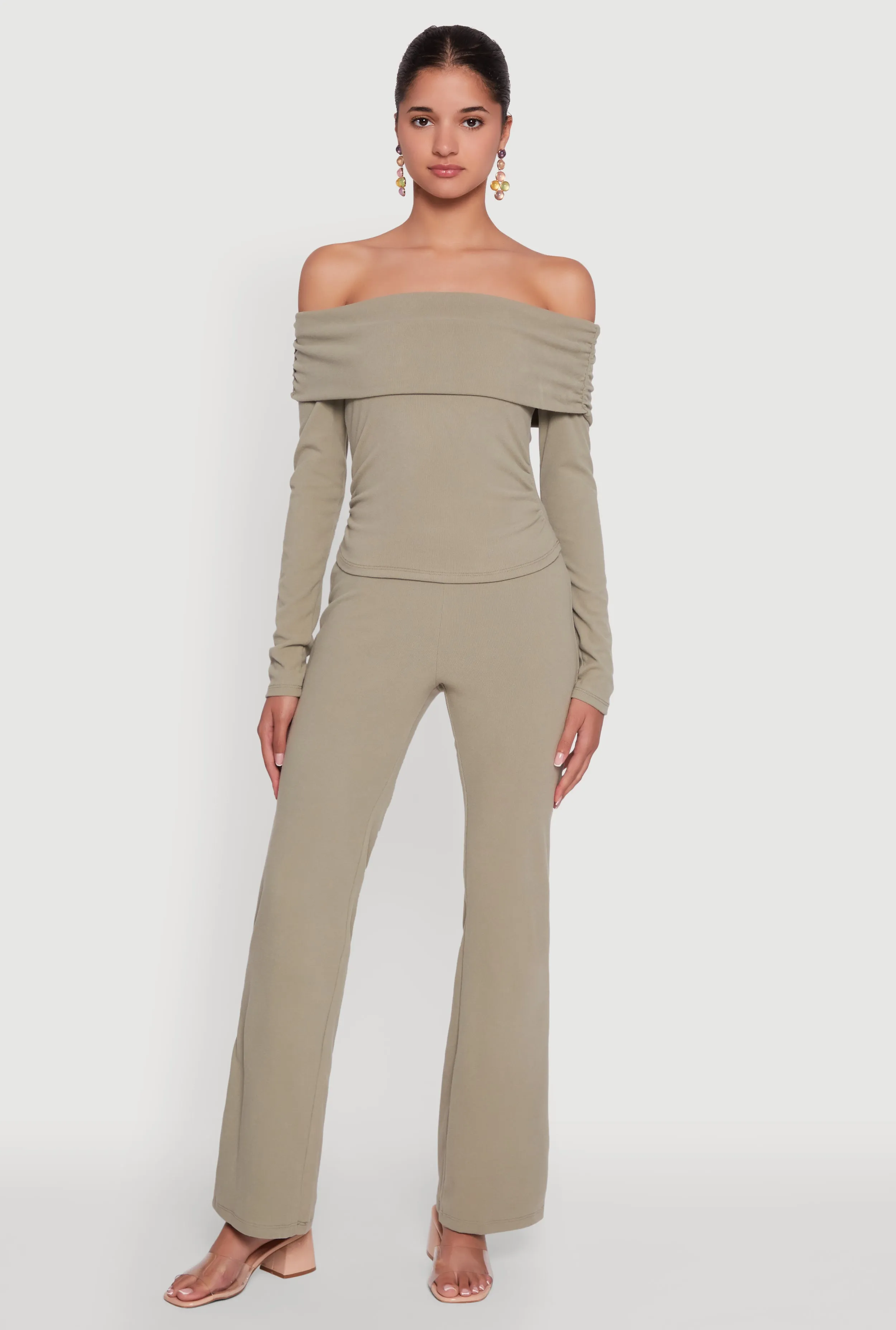 Haute Monde Fold Over Off The Shoulder Top sold by Rainbow product image thumbnail 3