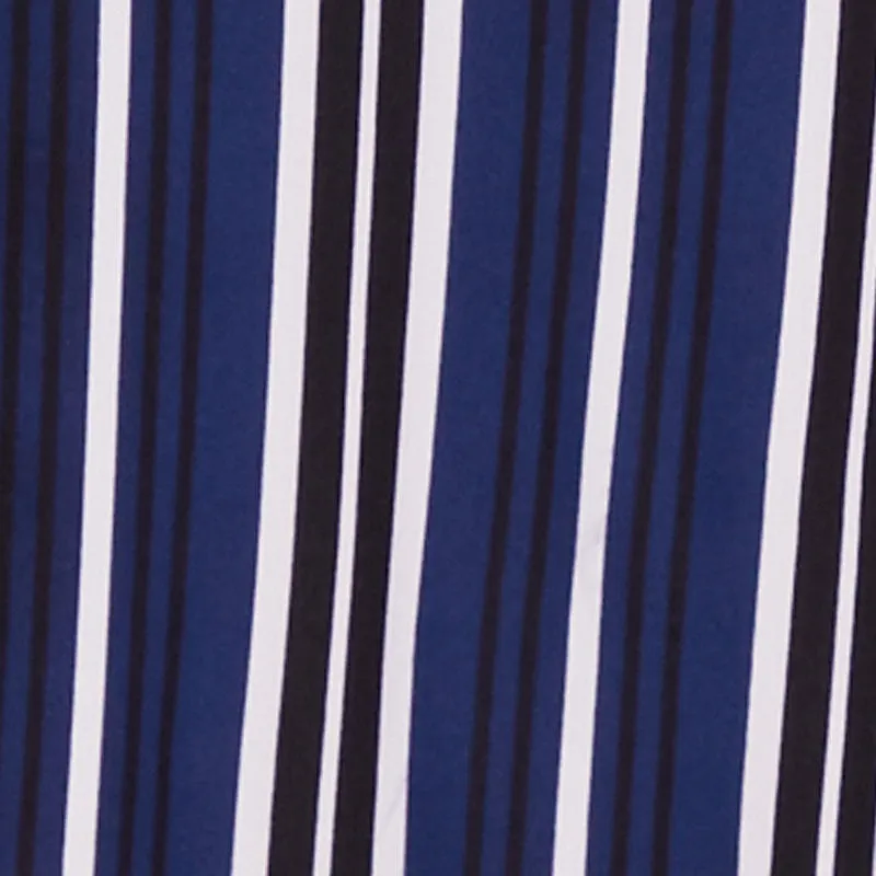 Trendy Half Button Tie Waist Striped Midi Shirt Dress sold by Rainbow product image thumbnail 4