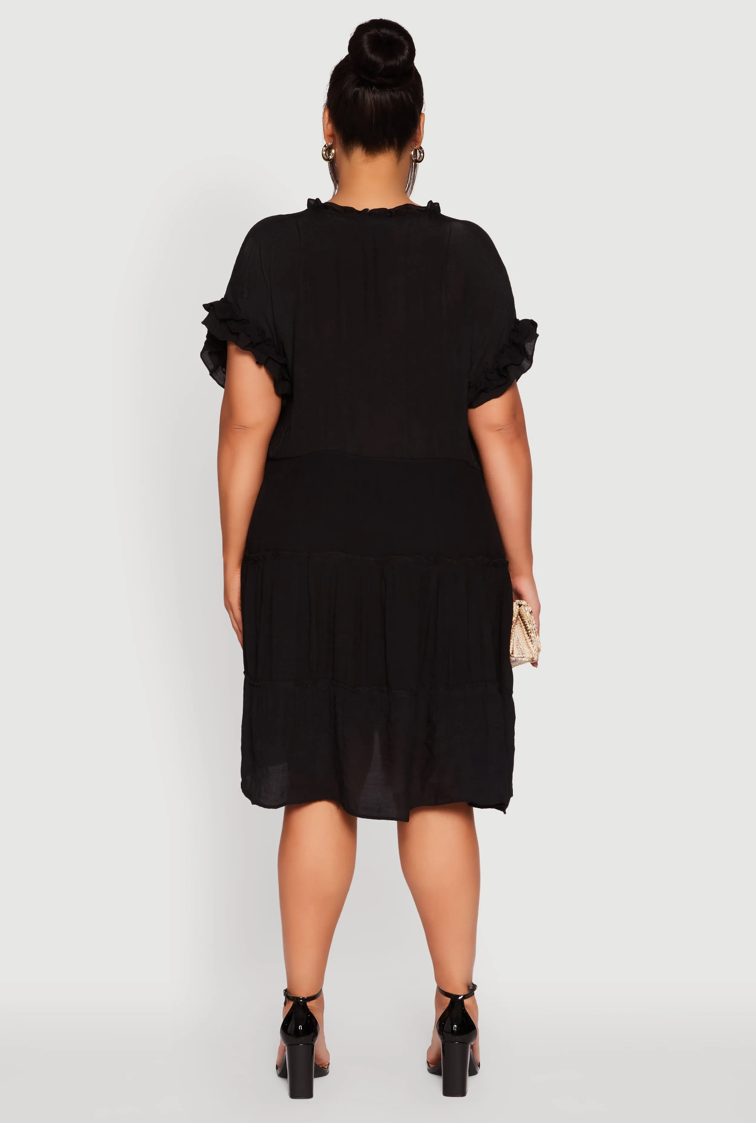 Plus Size Beaded Keyhole Tiered Midi Dress sold by Rainbow product image thumbnail 4