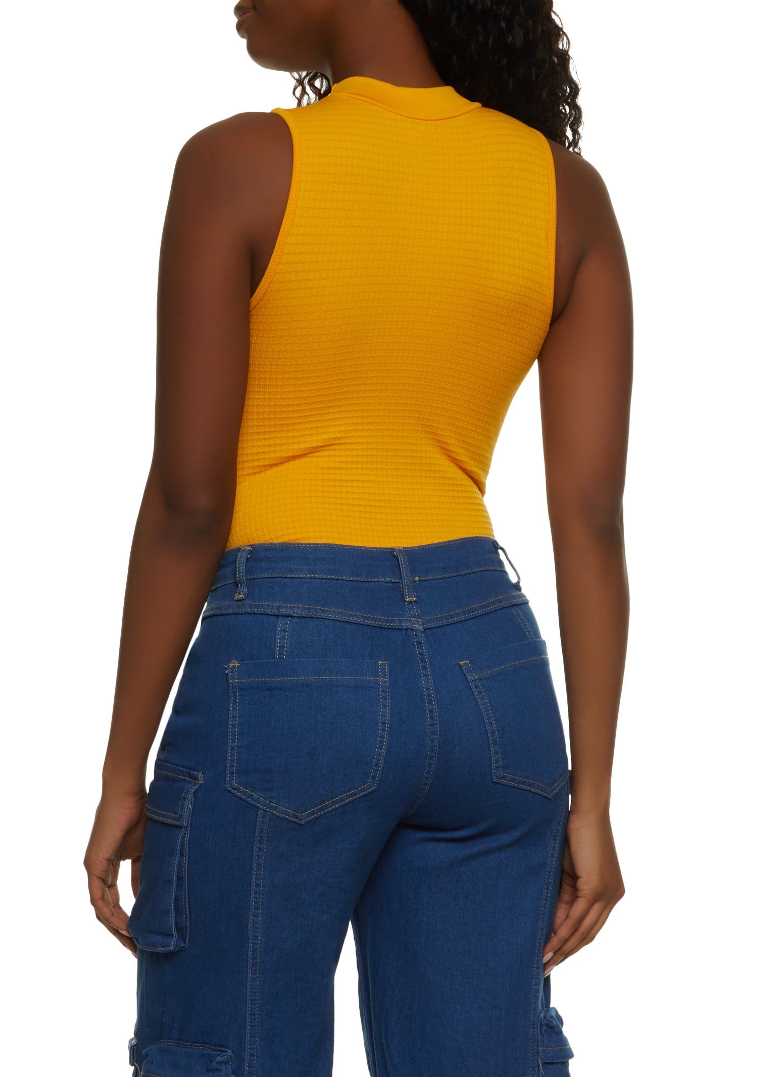 Sleeveless Seamless Waffle Knit Bodysuit sold by Rainbow product image thumbnail 3