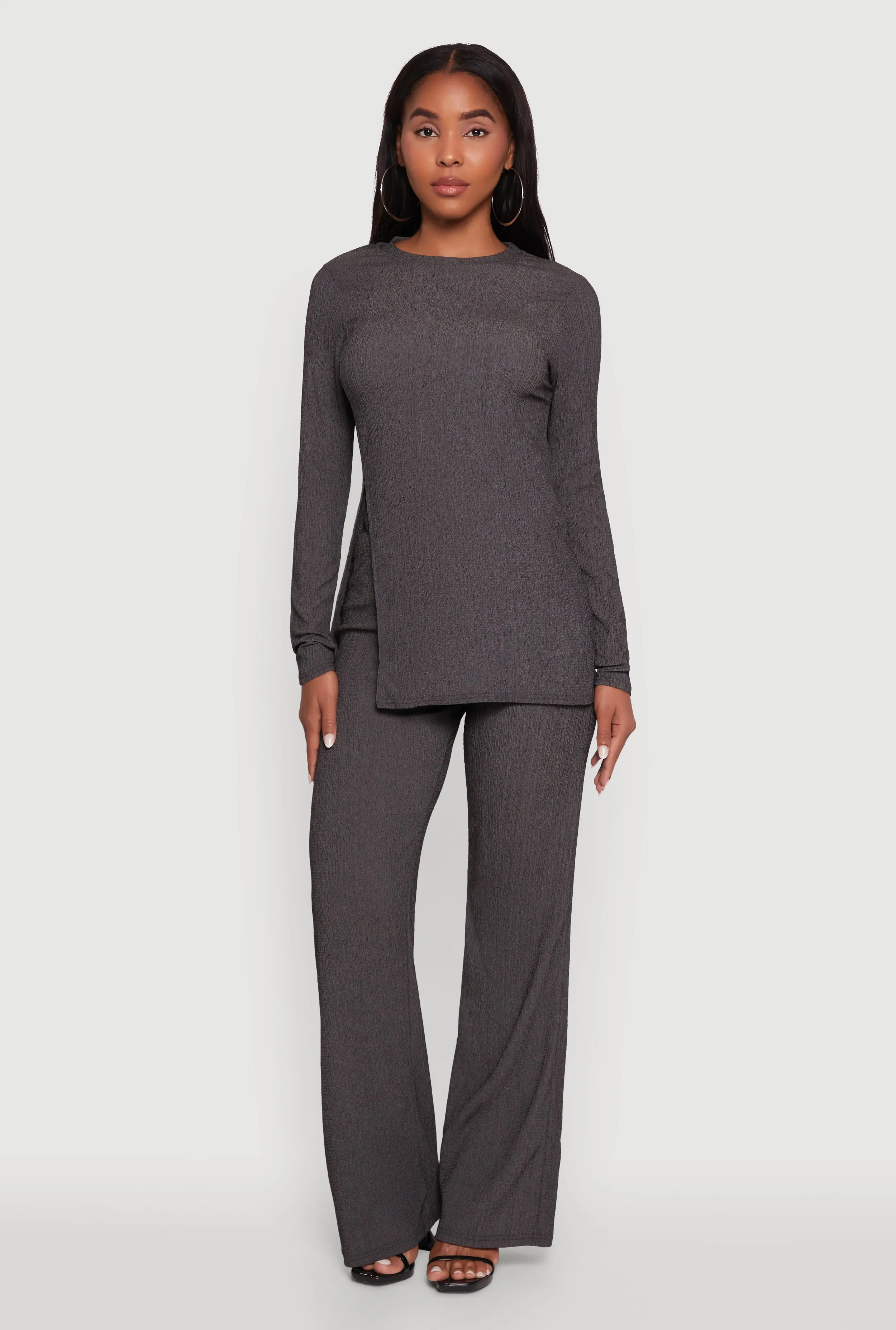 Seersucker Pull On Straight Leg Pants sold by Rainbow