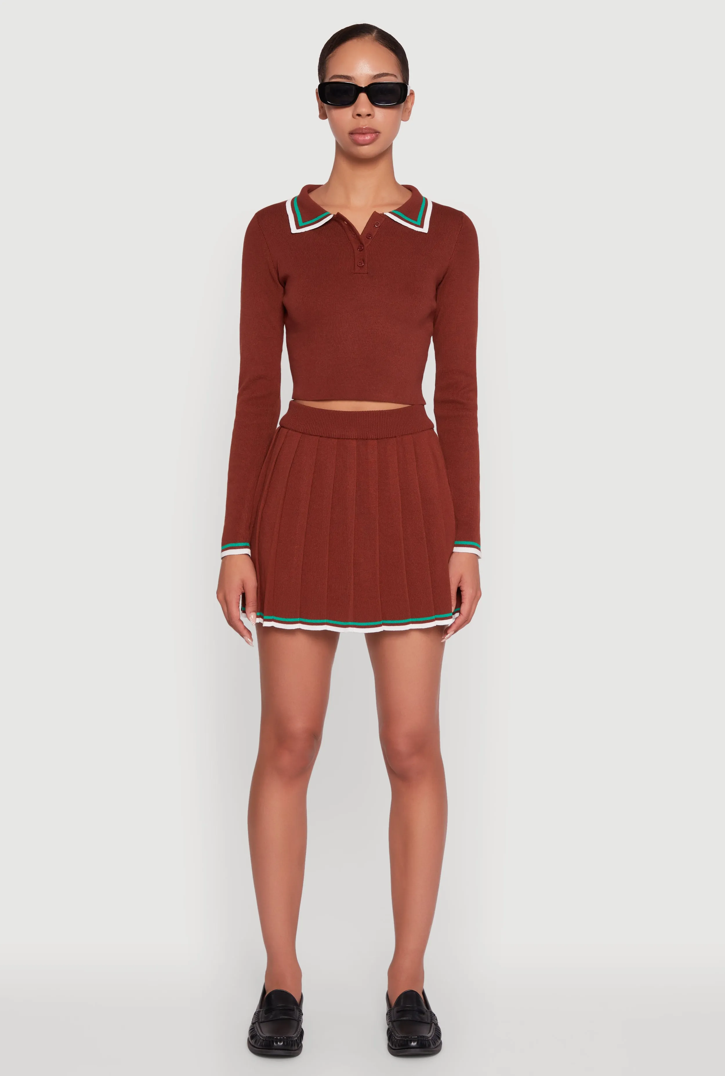 Daisy Contrast Trim Mini Pleated Tennis Skirt sold by Rainbow product image thumbnail 2