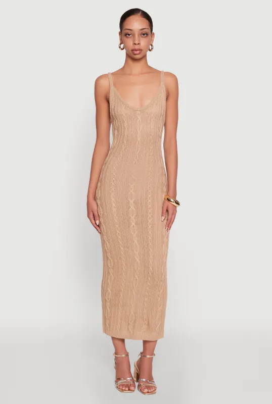 Trendy Cable Knit Sleeveless Maxi Dress sold by Rainbow