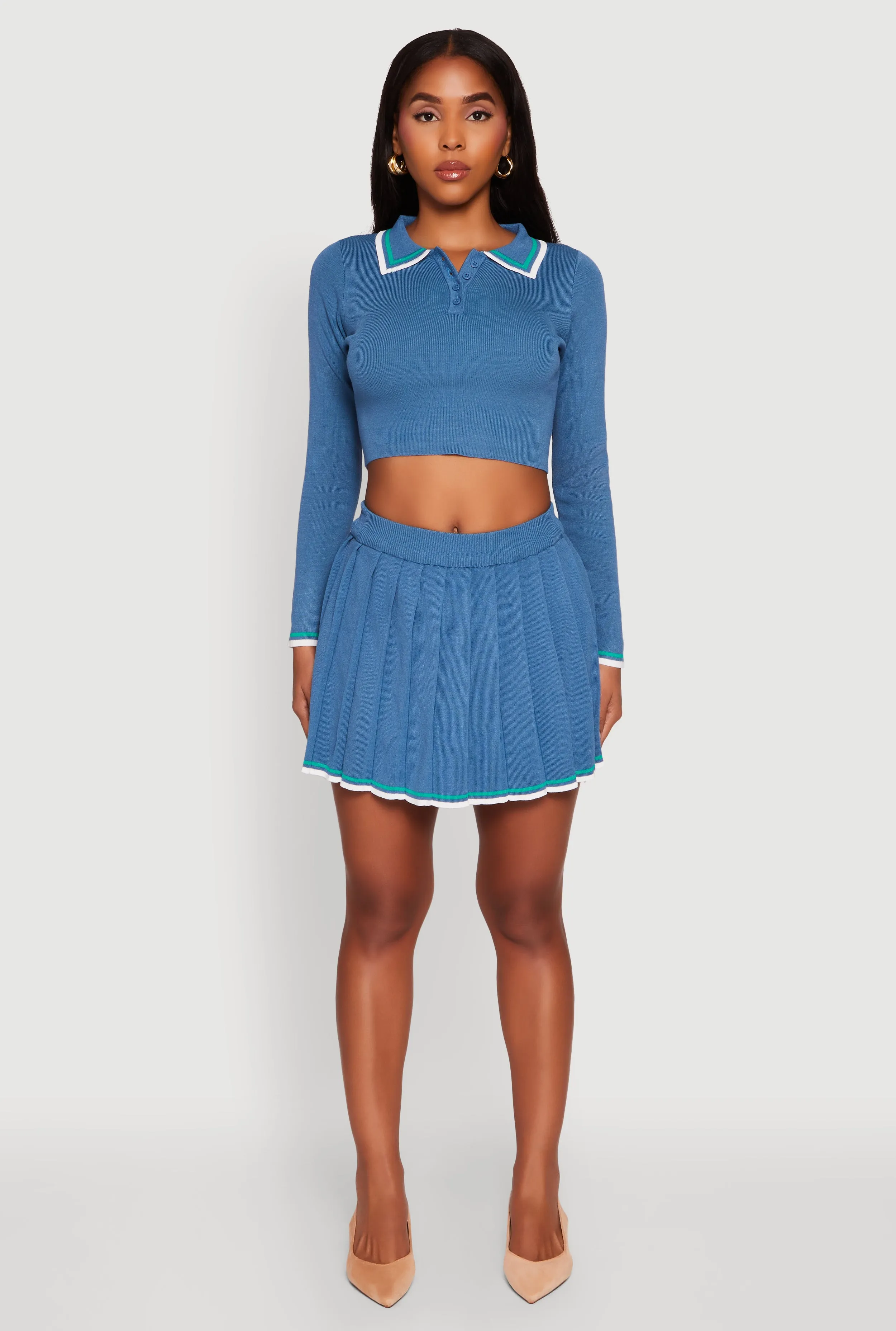 Daisy Contrast Trim Mini Pleated Tennis Skirt sold by Rainbow product image thumbnail 2