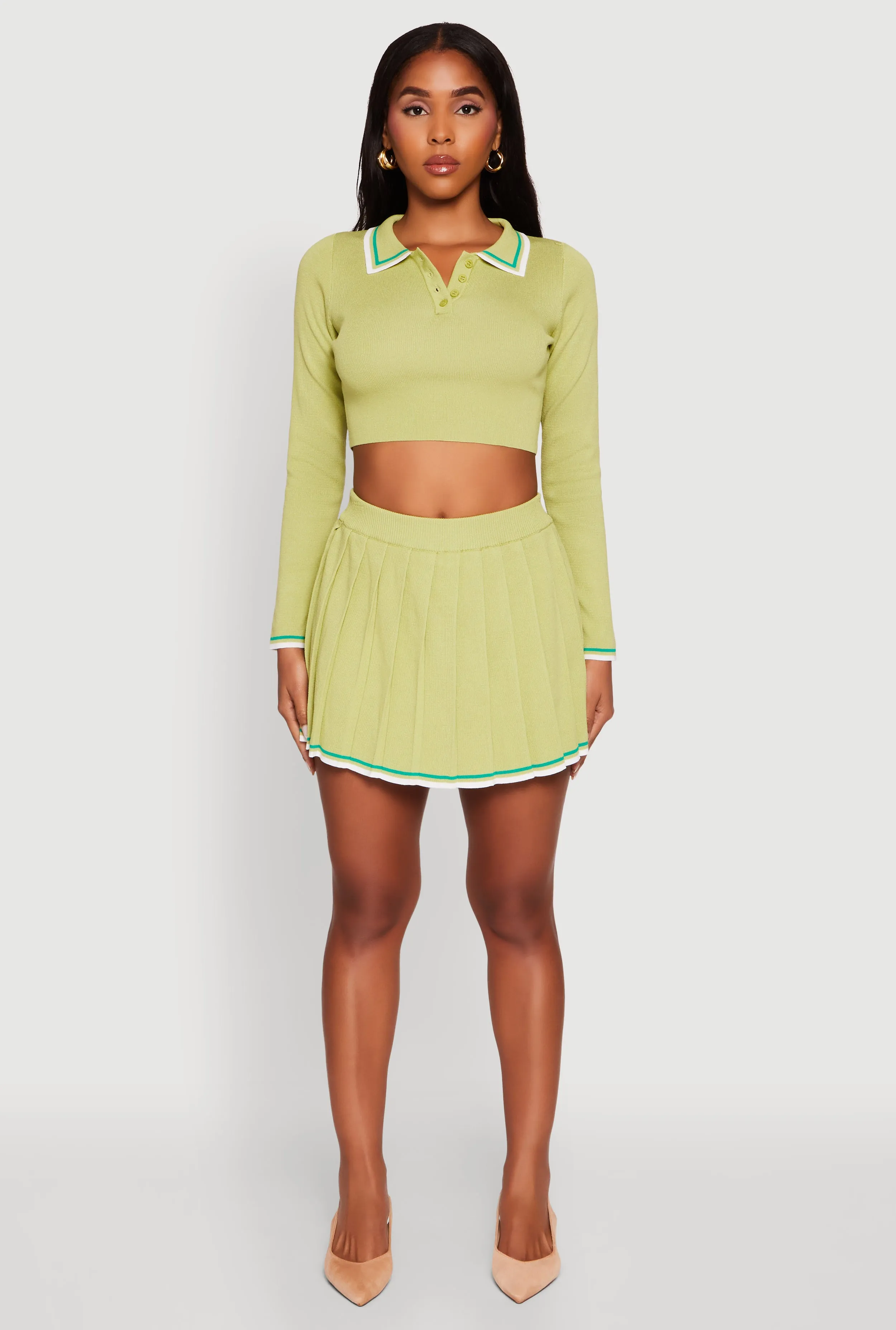Daisy Contrast Trim Mini Pleated Tennis Skirt sold by Rainbow product image thumbnail 2