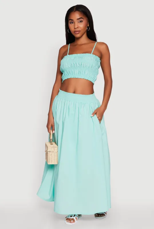 Chic Maxi Circle Skirt with Smocked Waist sold by Rainbow