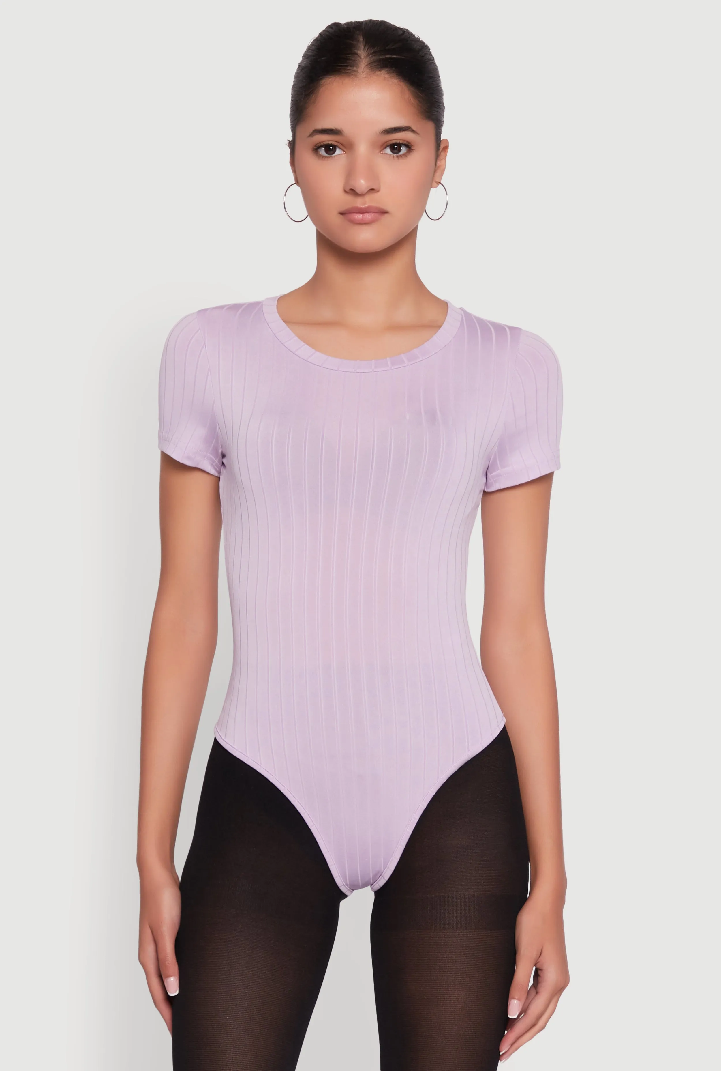 Daisy Rib Knit Short Sleeve Crew Neck Bodysuit sold by Rainbow product image thumbnail 2