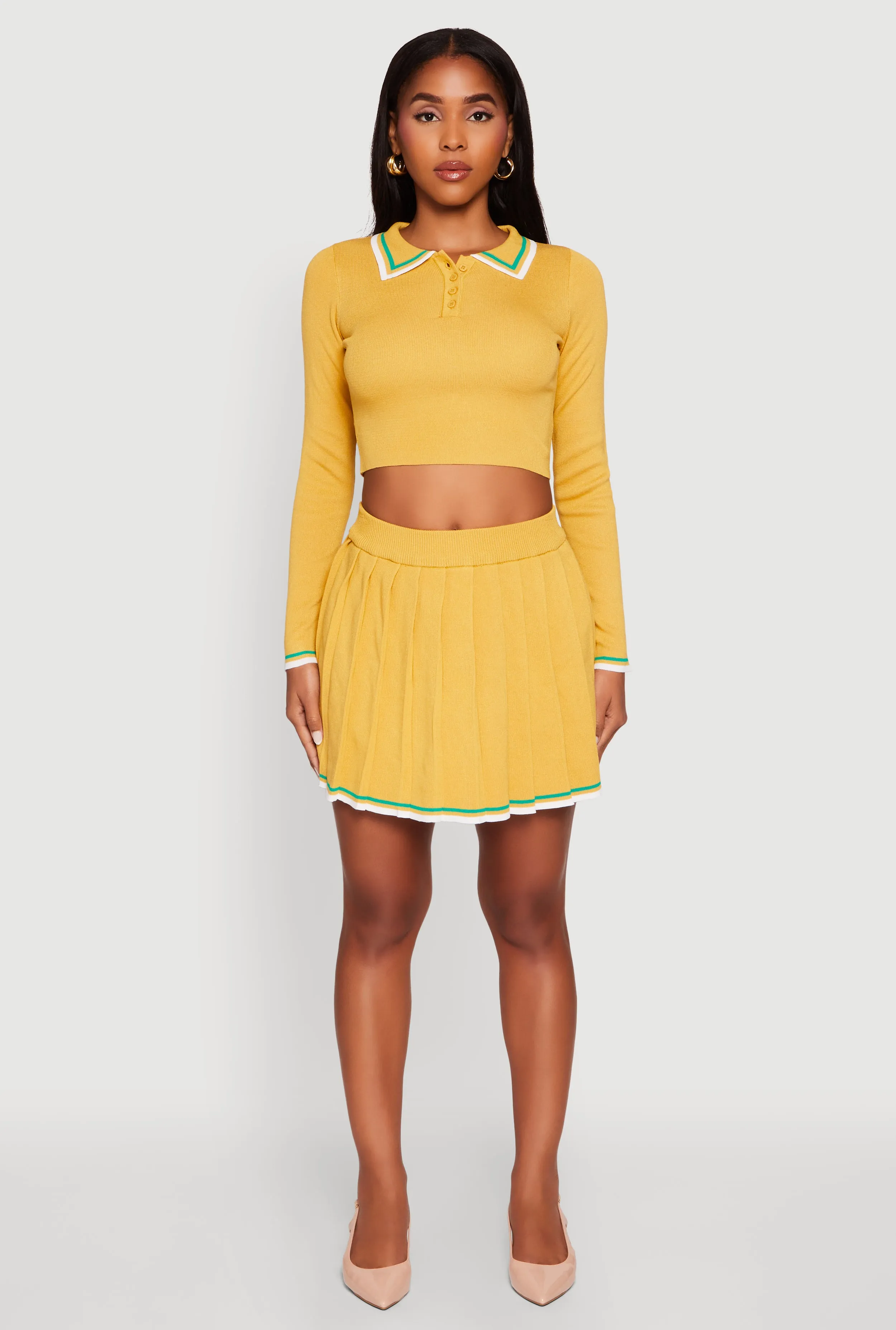 Daisy Contrast Trim Mini Pleated Tennis Skirt sold by Rainbow product image thumbnail 2