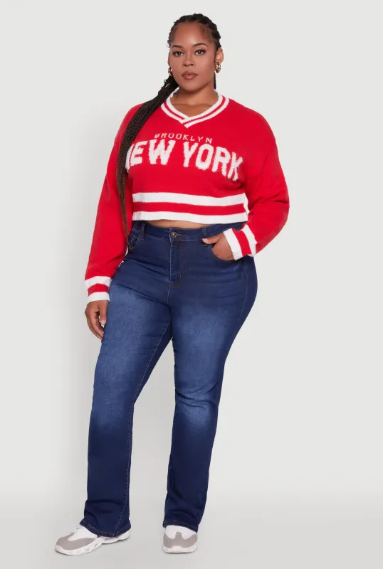 Plus Size Daisy Brooklyn New York Cropped Sweater sold by Rainbow